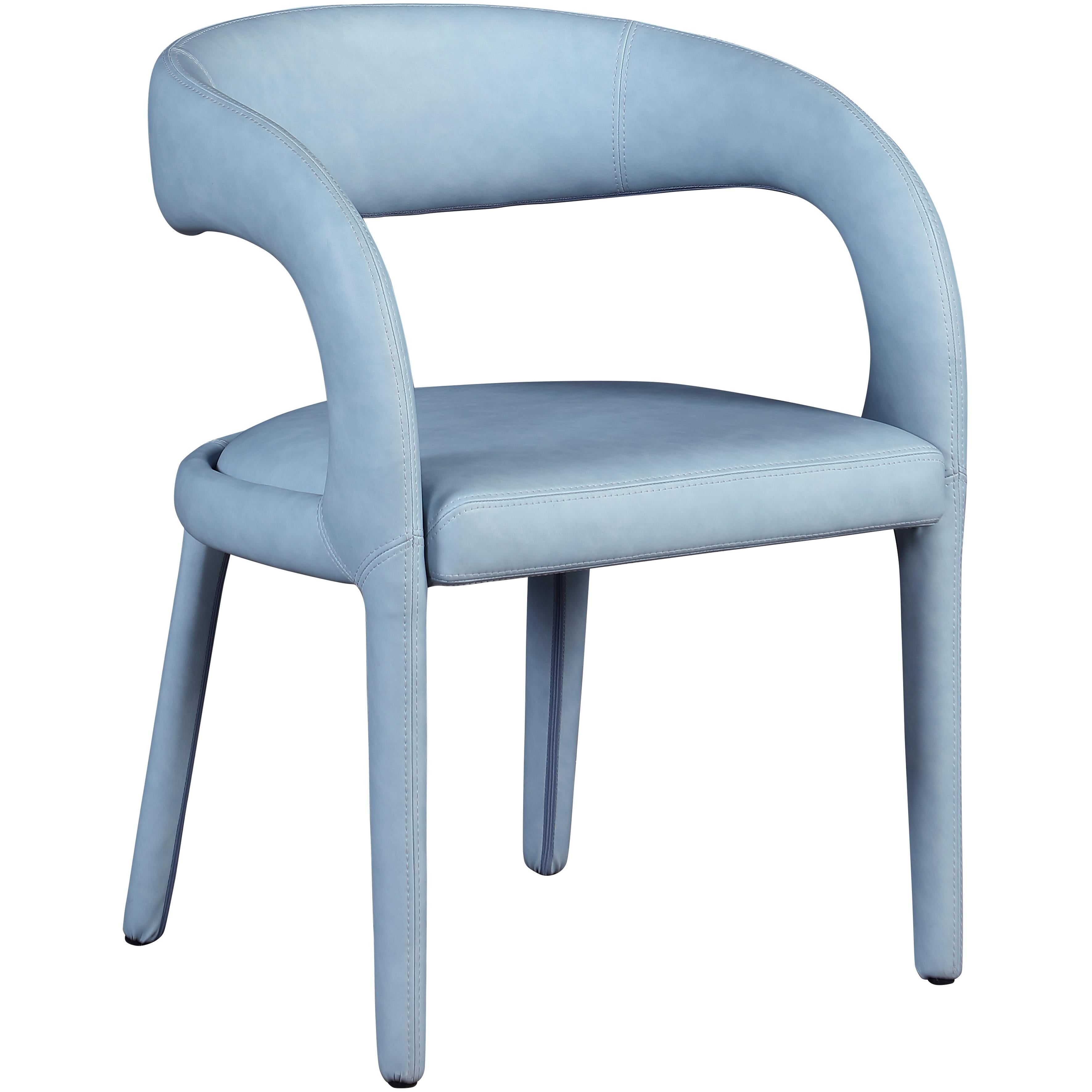 Meridian Sylvester Light Blue Vegan Leather Dining Chair