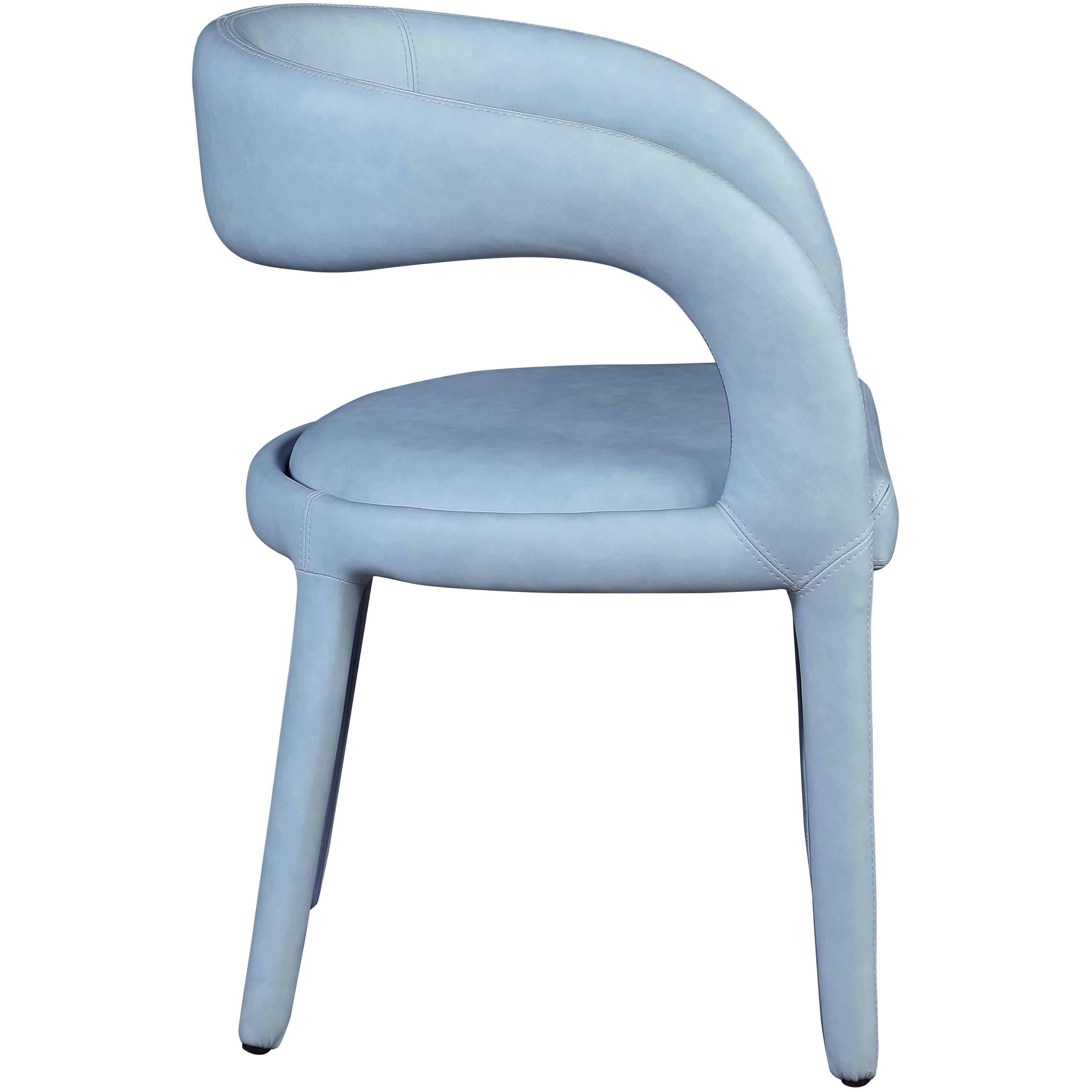 Meridian Sylvester Light Blue Vegan Leather Dining Chair