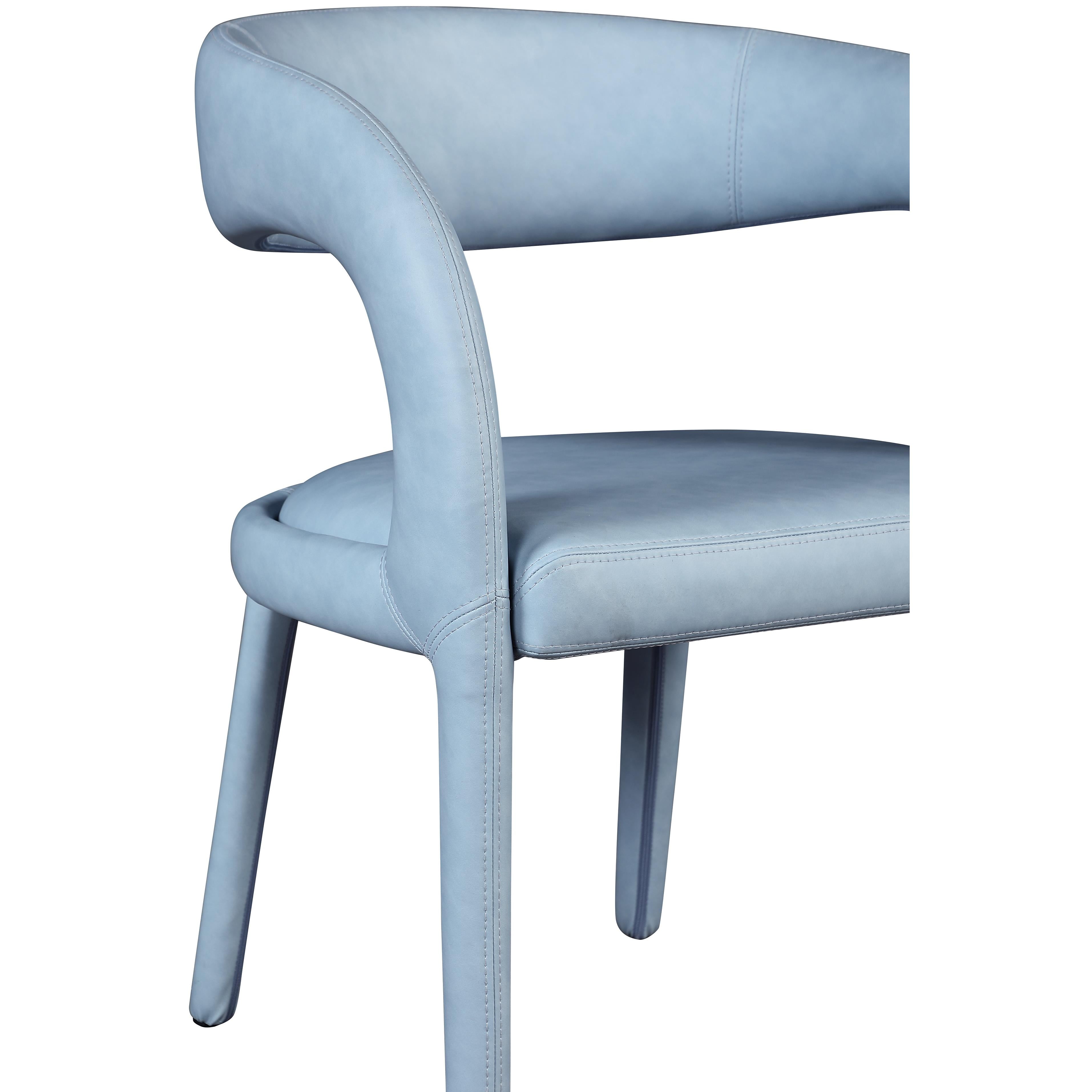 Meridian Sylvester Light Blue Vegan Leather Dining Chair