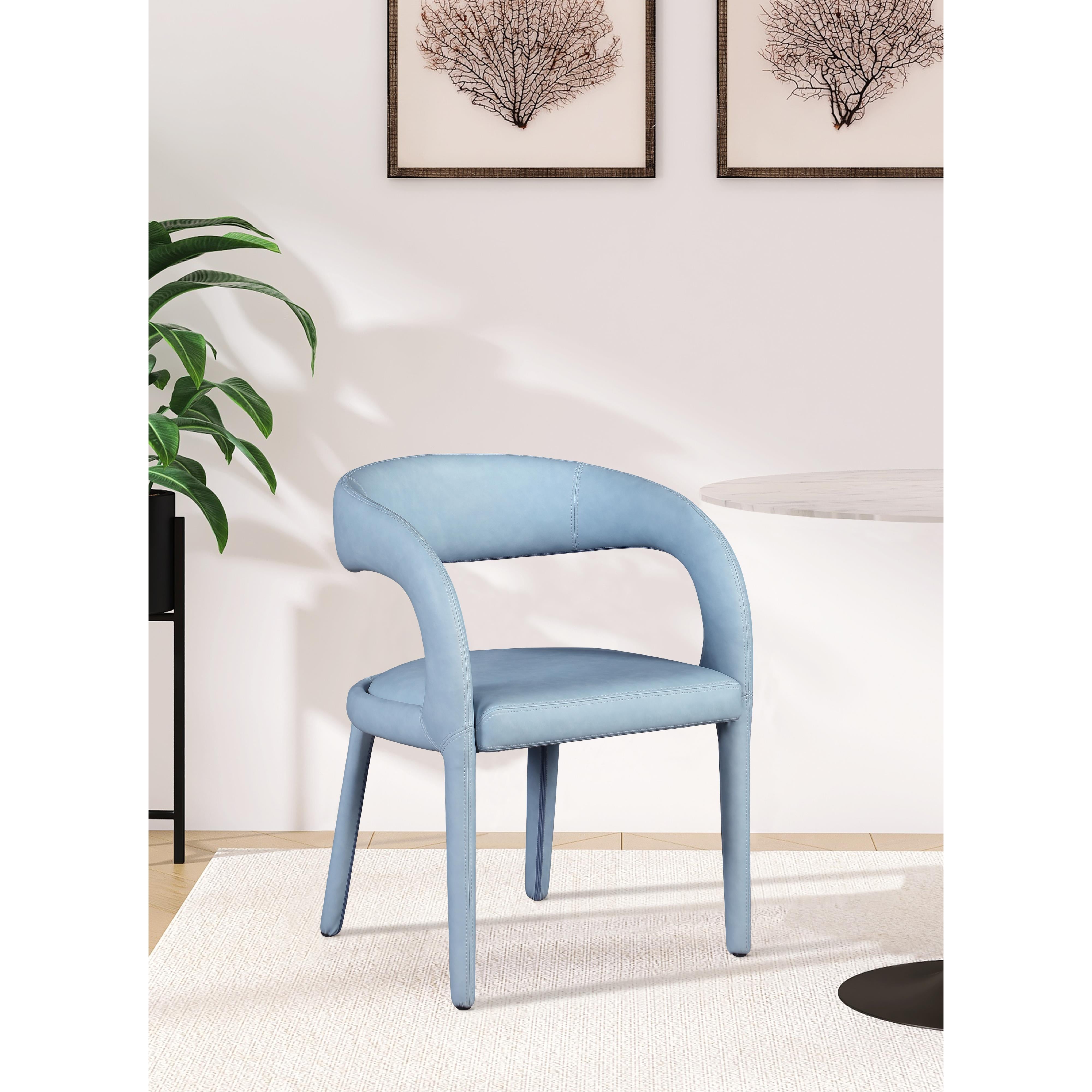 Meridian Sylvester Light Blue Vegan Leather Dining Chair