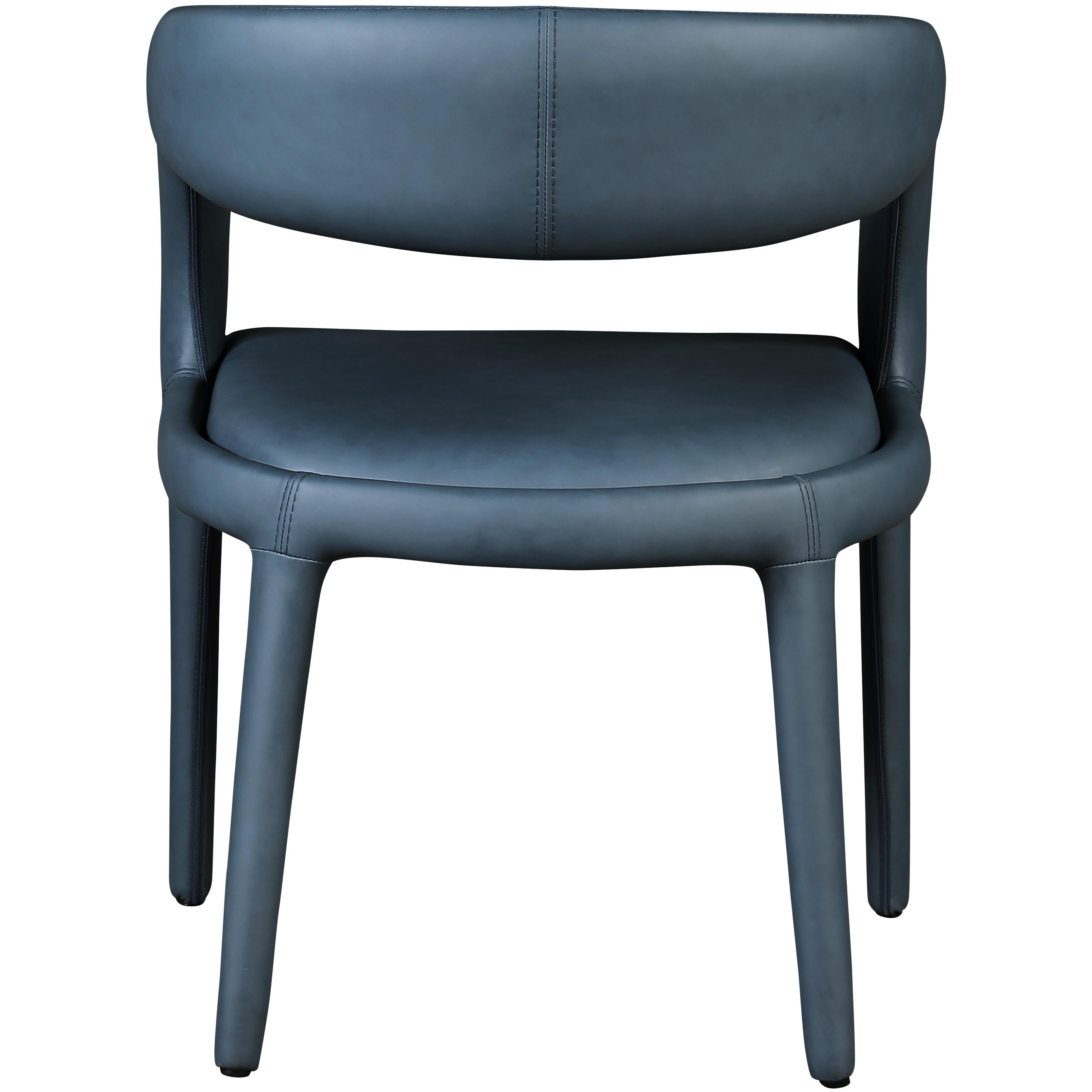 Meridian Sylvester Navy Vegan Leather Dining Chair