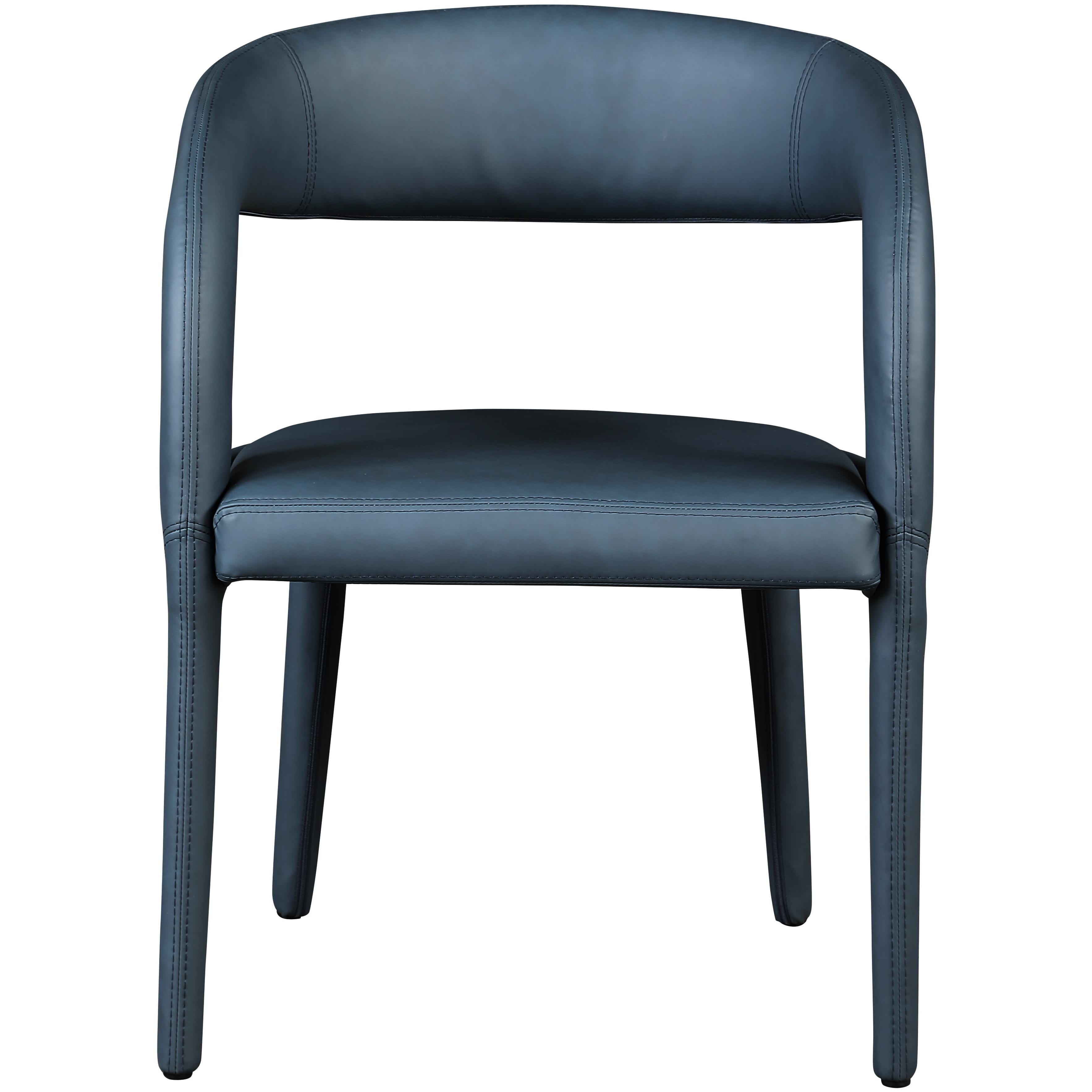 Meridian Sylvester Navy Vegan Leather Dining Chair