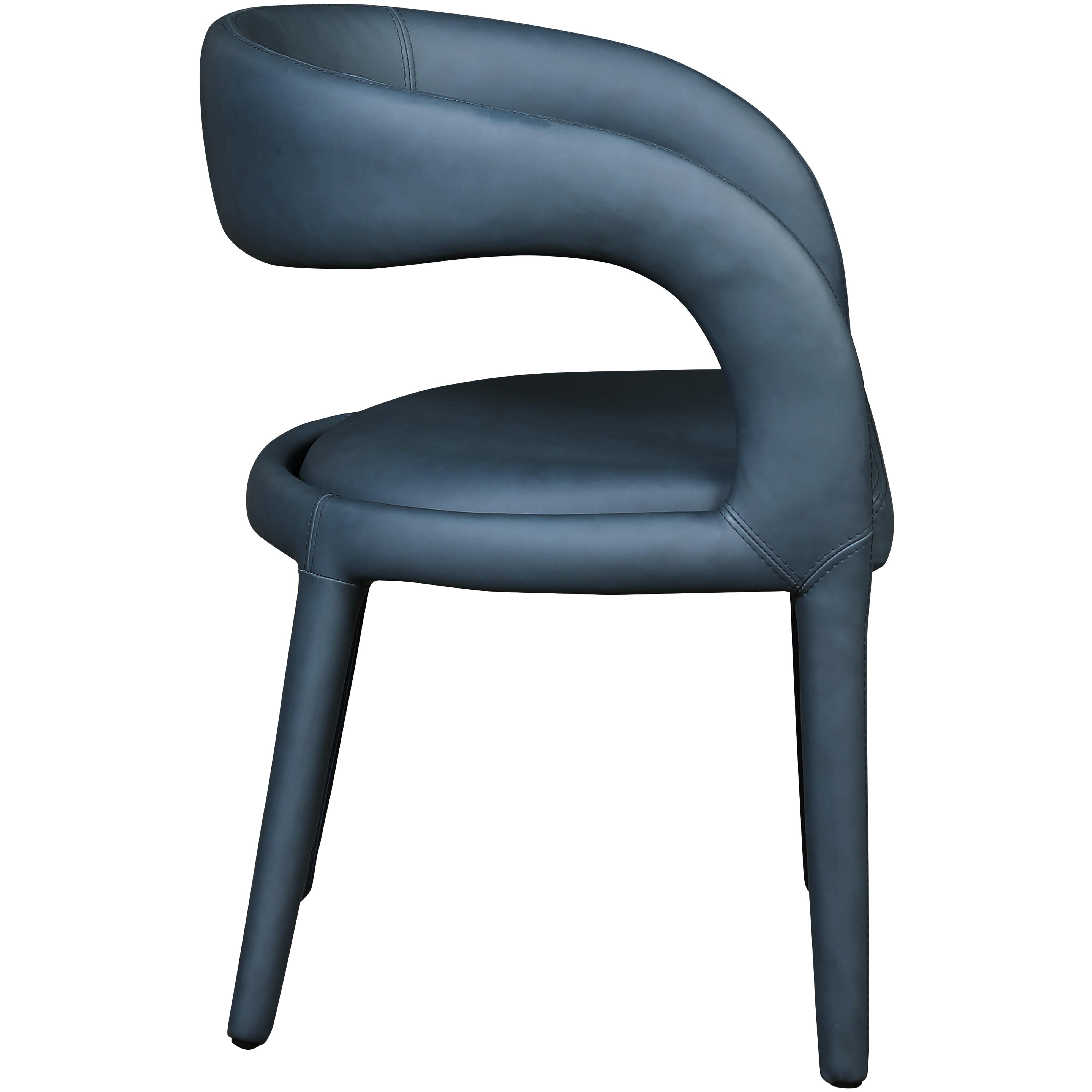 Meridian Sylvester Navy Vegan Leather Dining Chair