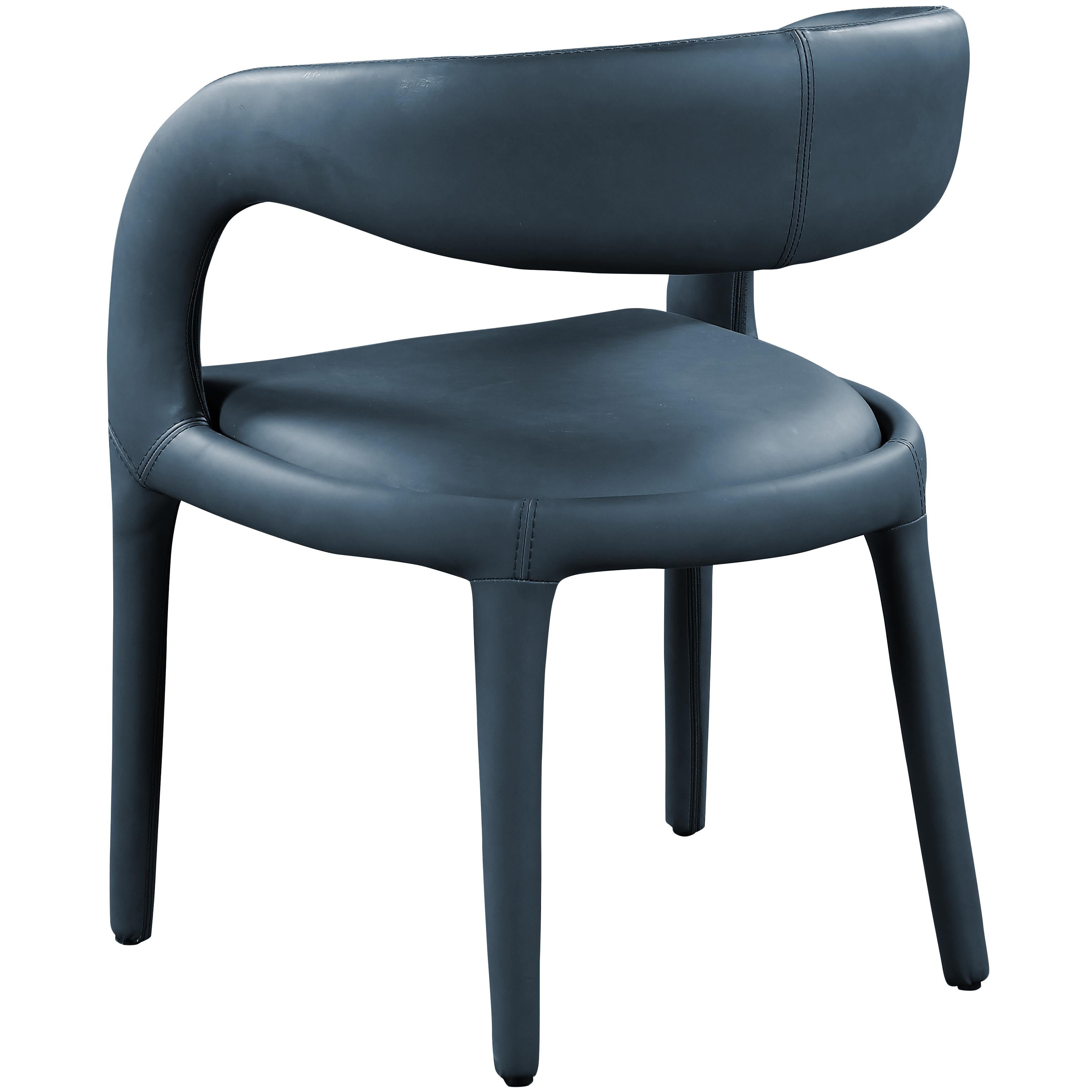 Meridian Sylvester Navy Vegan Leather Dining Chair