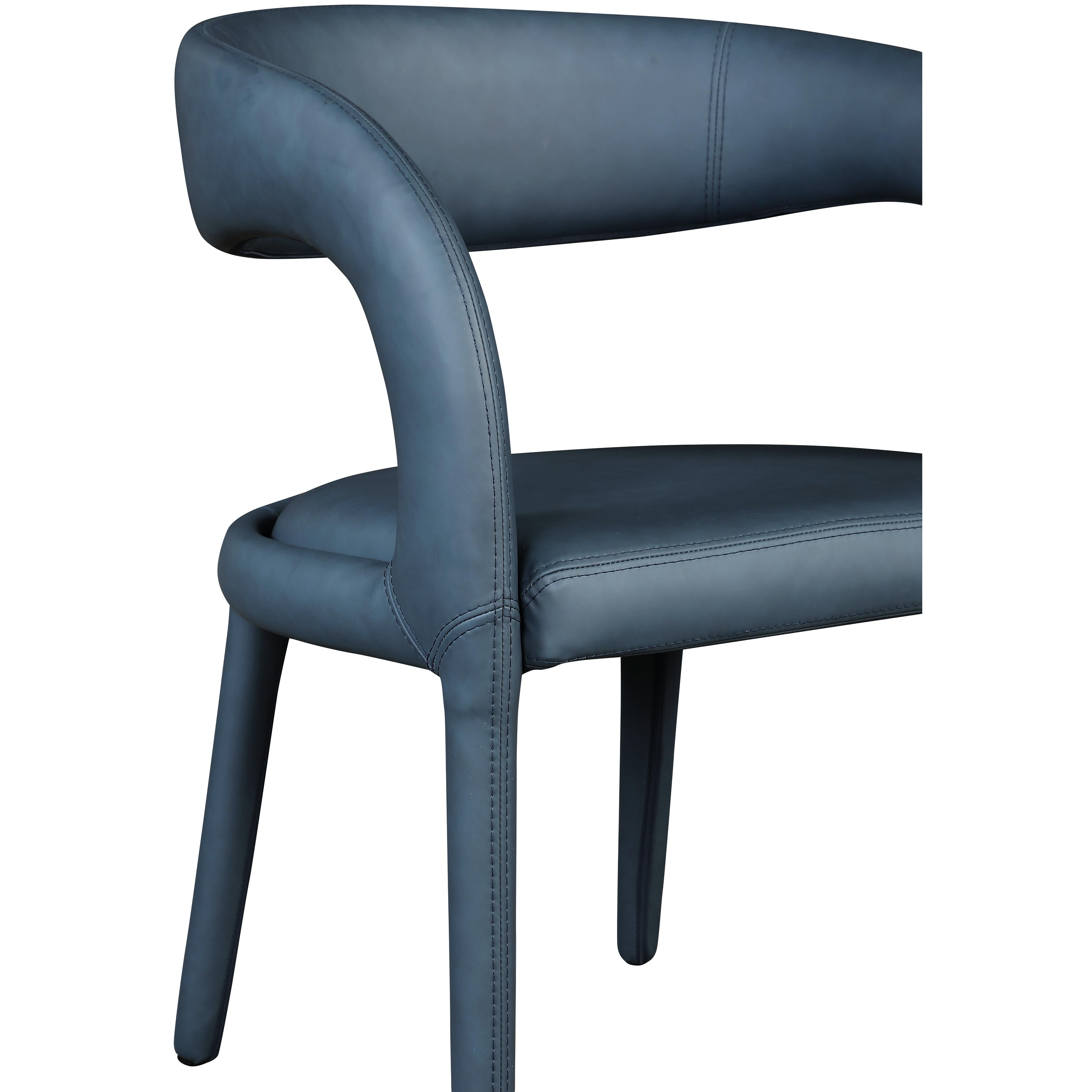 Meridian Sylvester Navy Vegan Leather Dining Chair