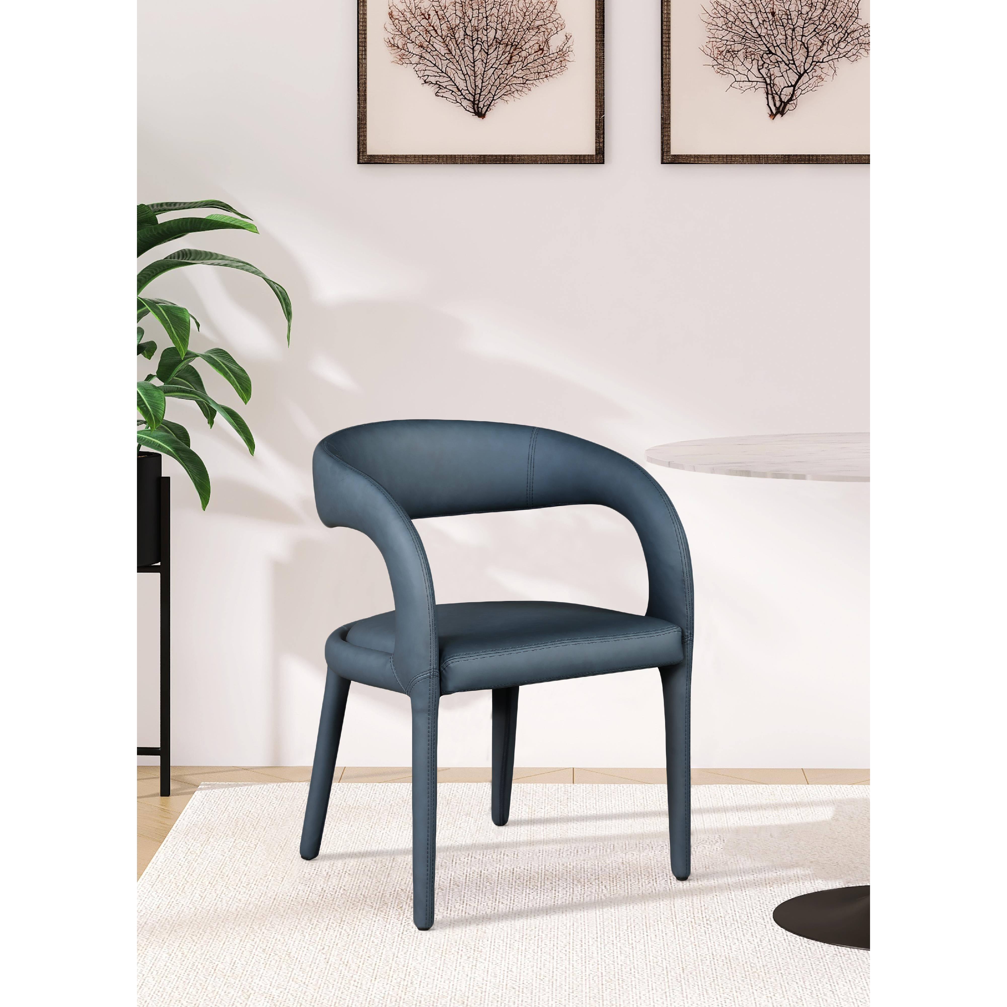 Meridian Sylvester Navy Vegan Leather Dining Chair