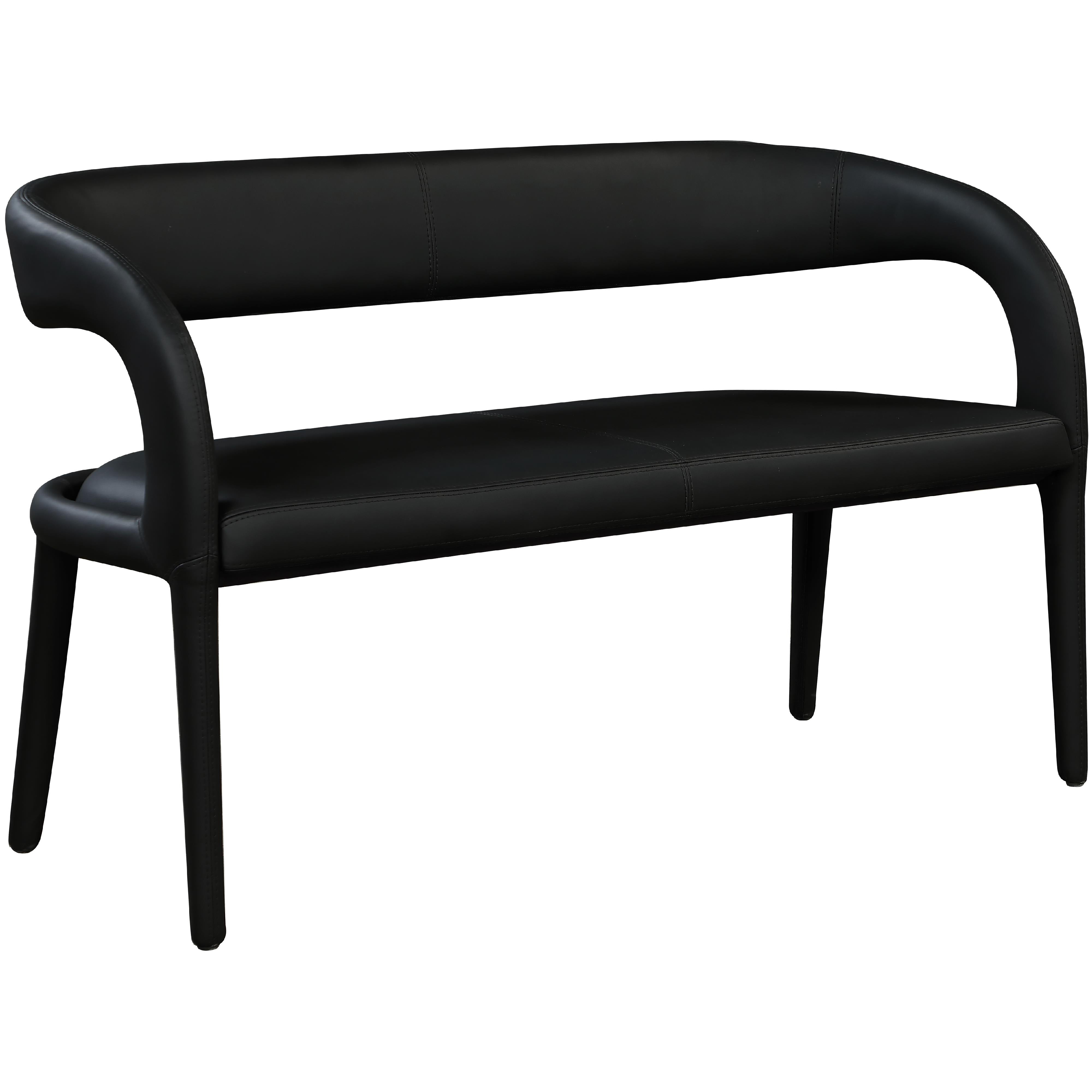 Meridian Sylvester Black Vegan Leather Bench