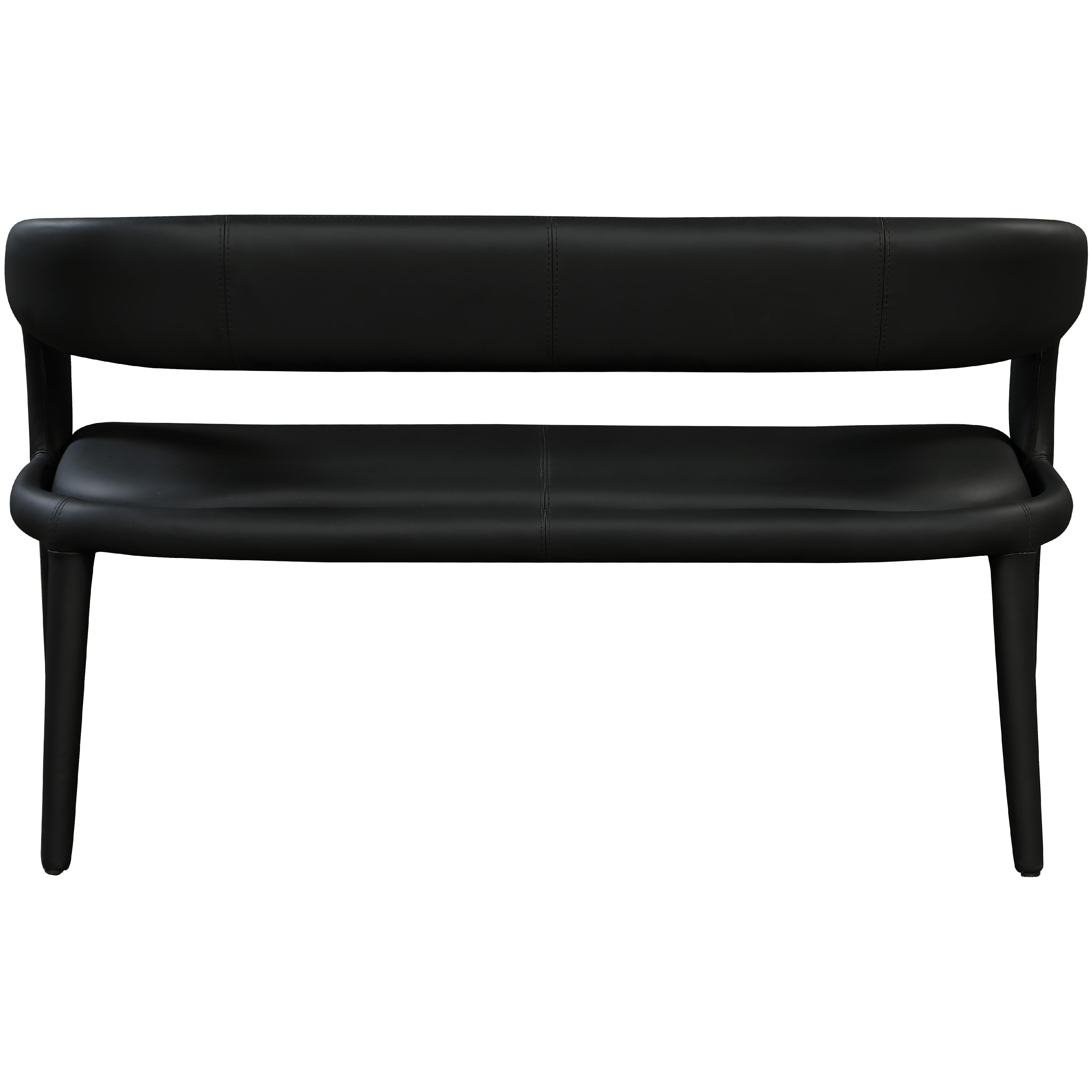 Meridian Sylvester Black Vegan Leather Bench