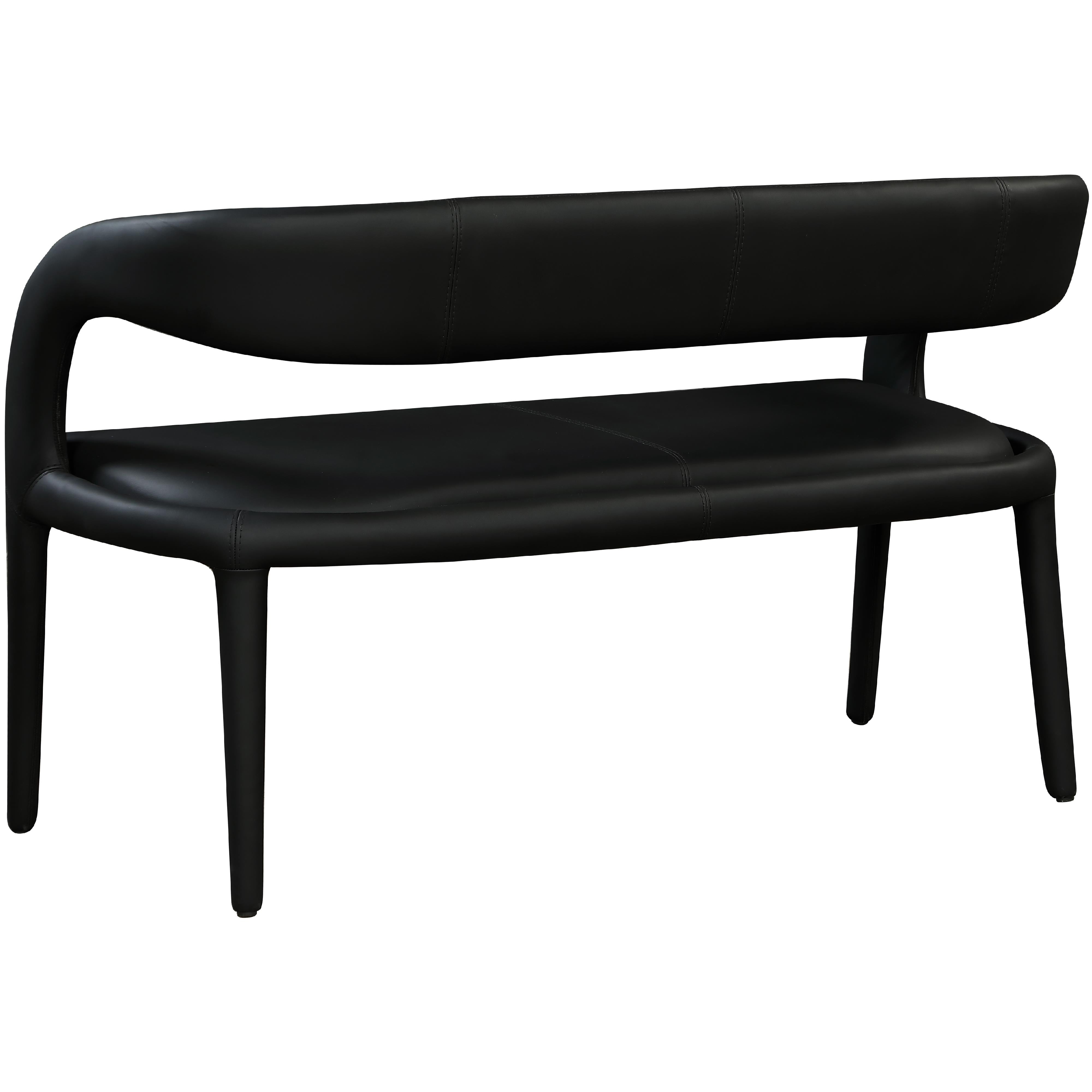 Meridian Sylvester Black Vegan Leather Bench