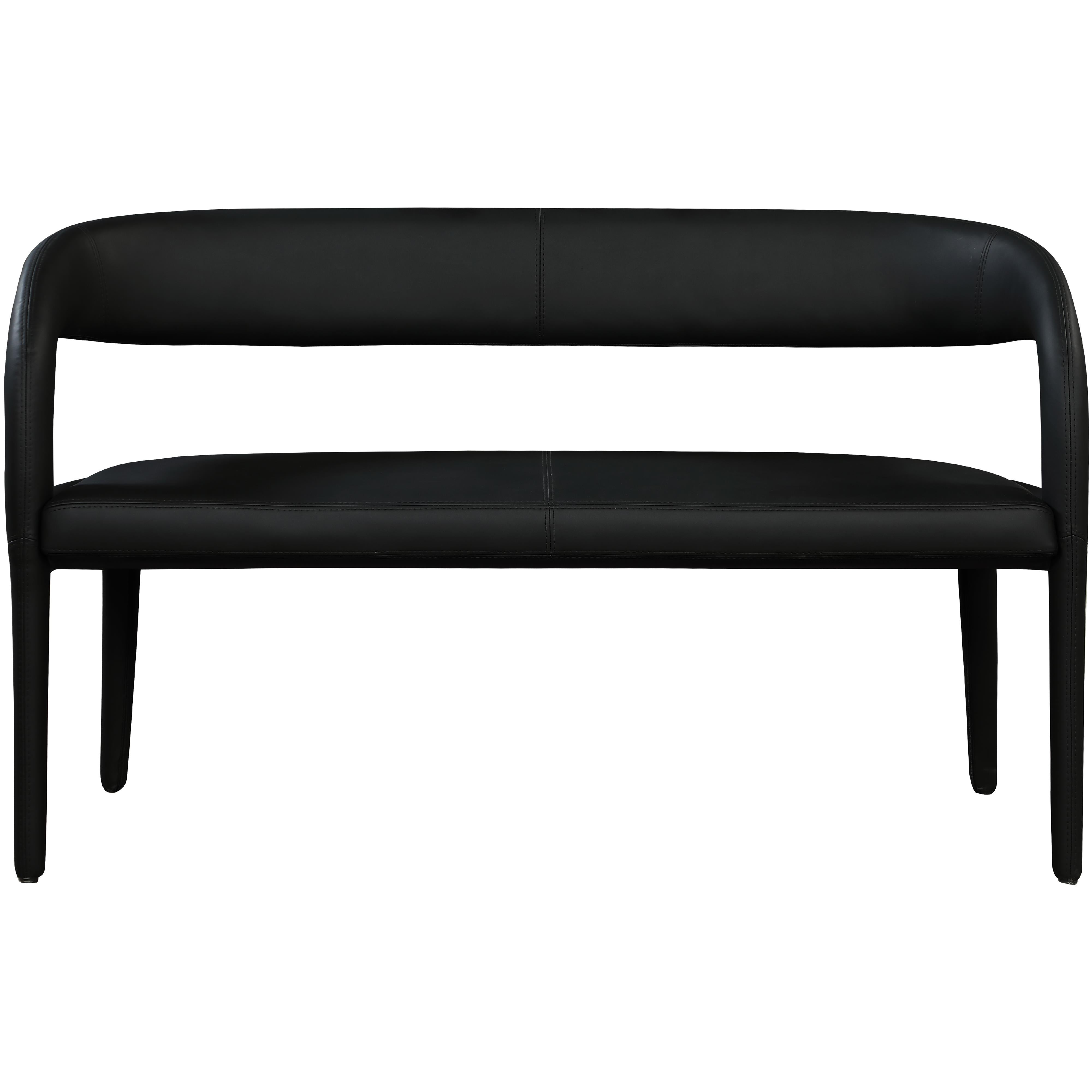 Meridian Sylvester Black Vegan Leather Bench