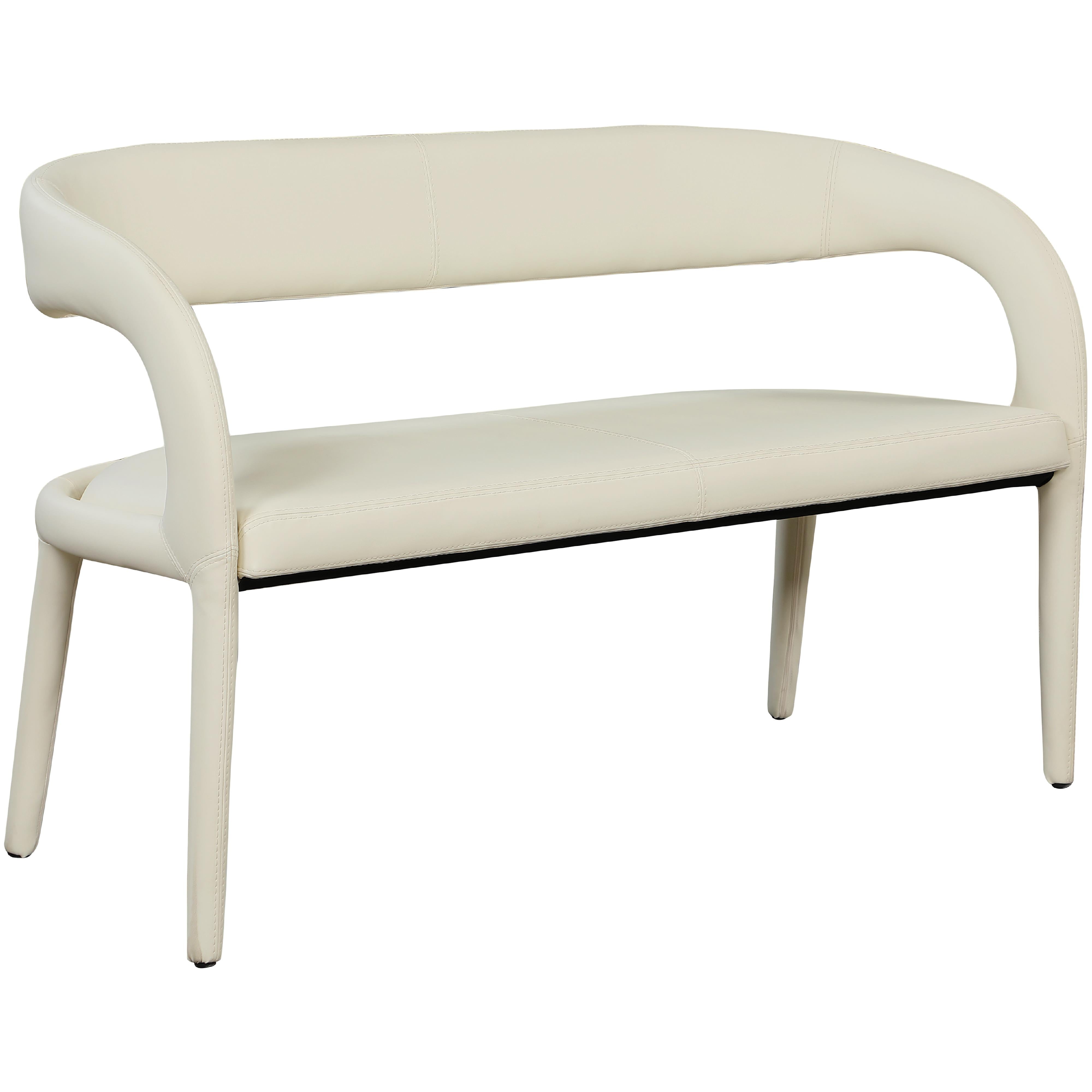 Meridian Sylvester Cream Vegan Leather Bench