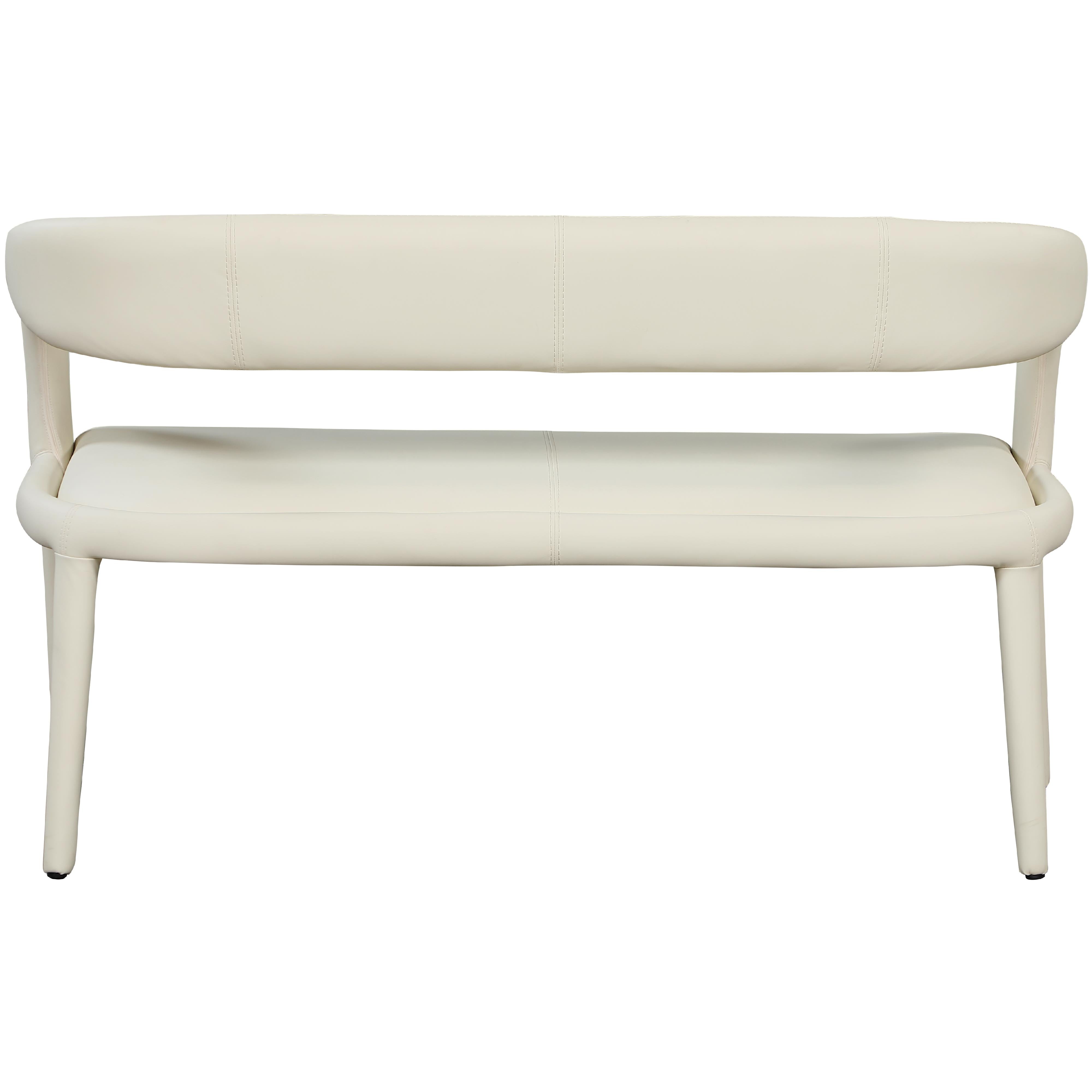 Meridian Sylvester Cream Vegan Leather Bench