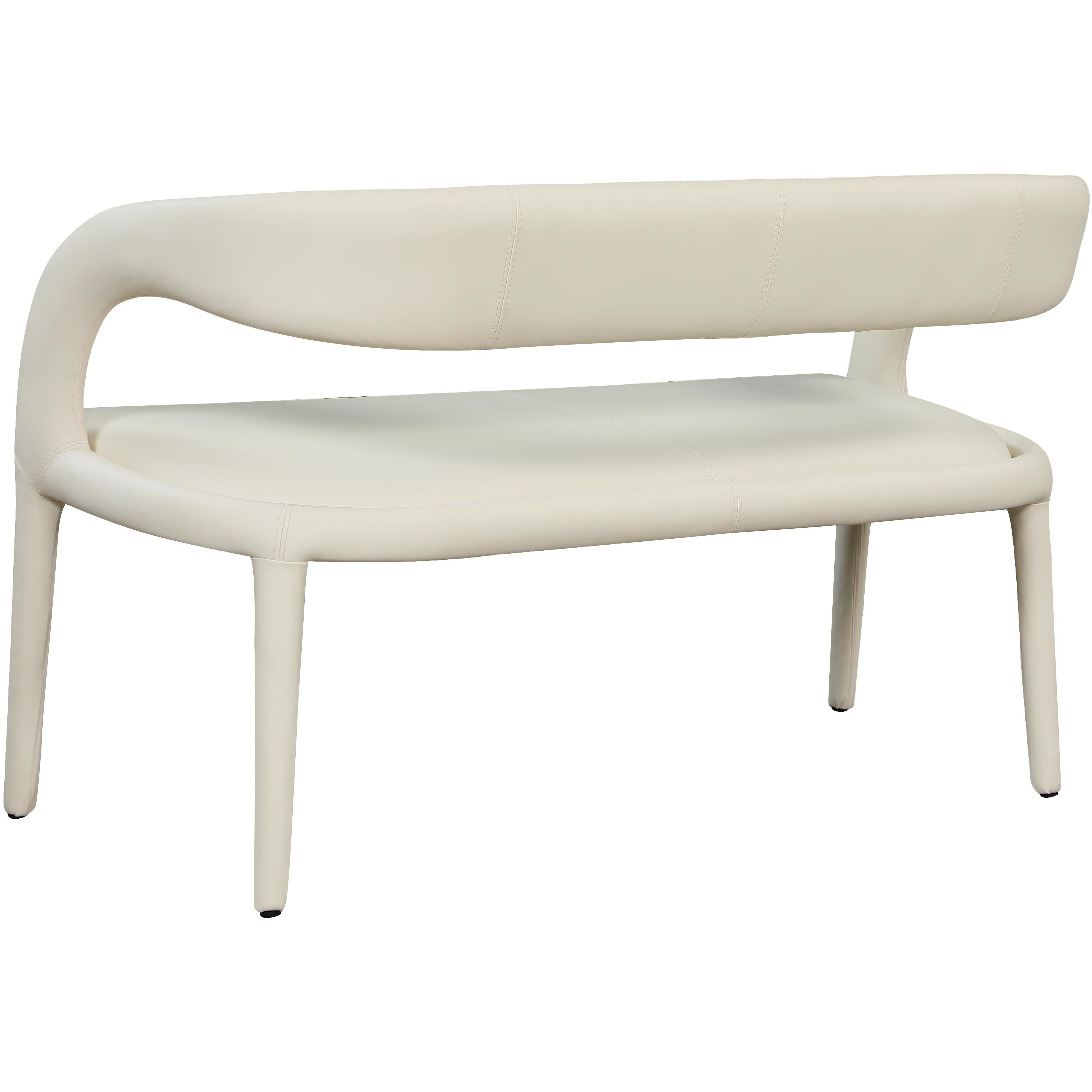 Meridian Sylvester Cream Vegan Leather Bench