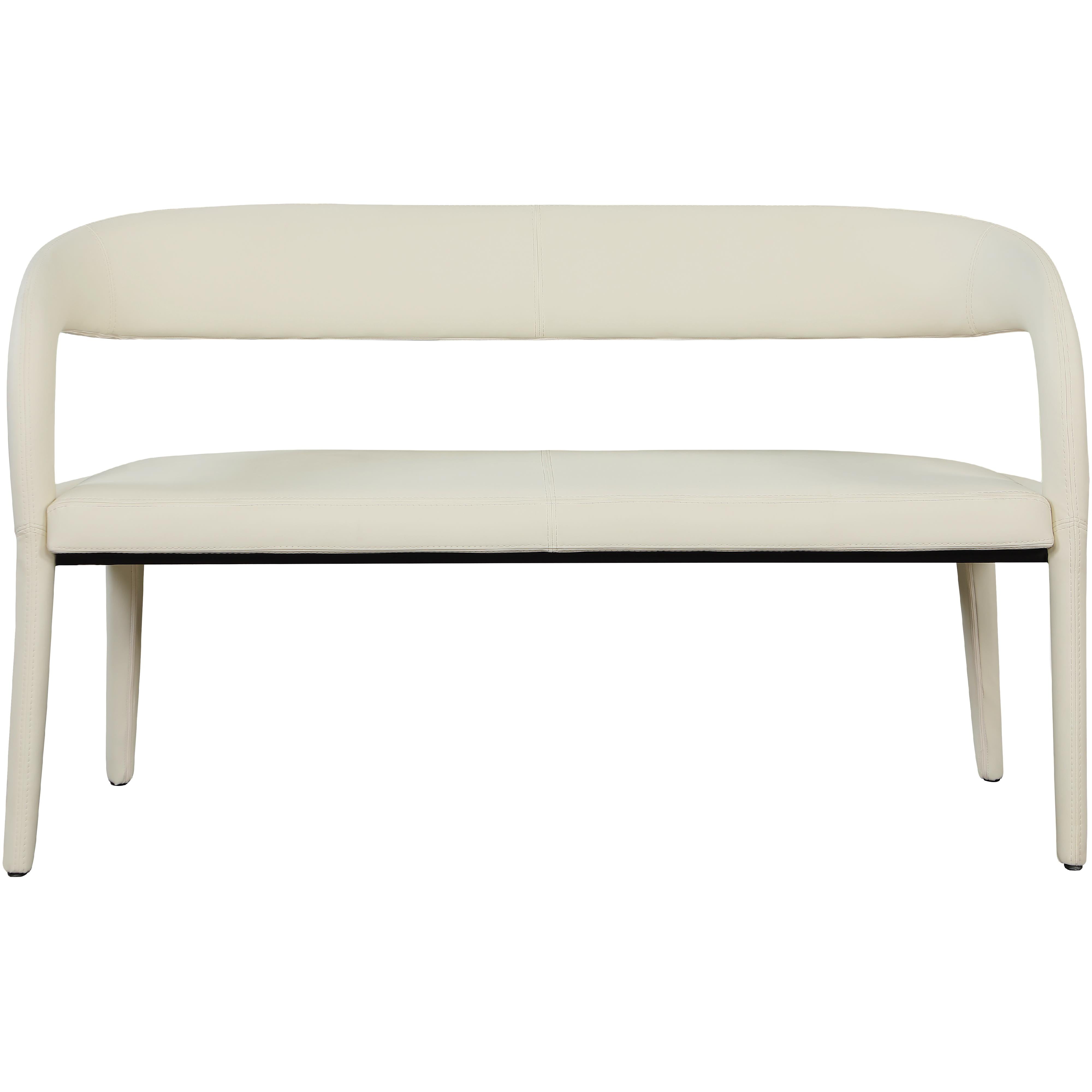 Meridian Sylvester Cream Vegan Leather Bench