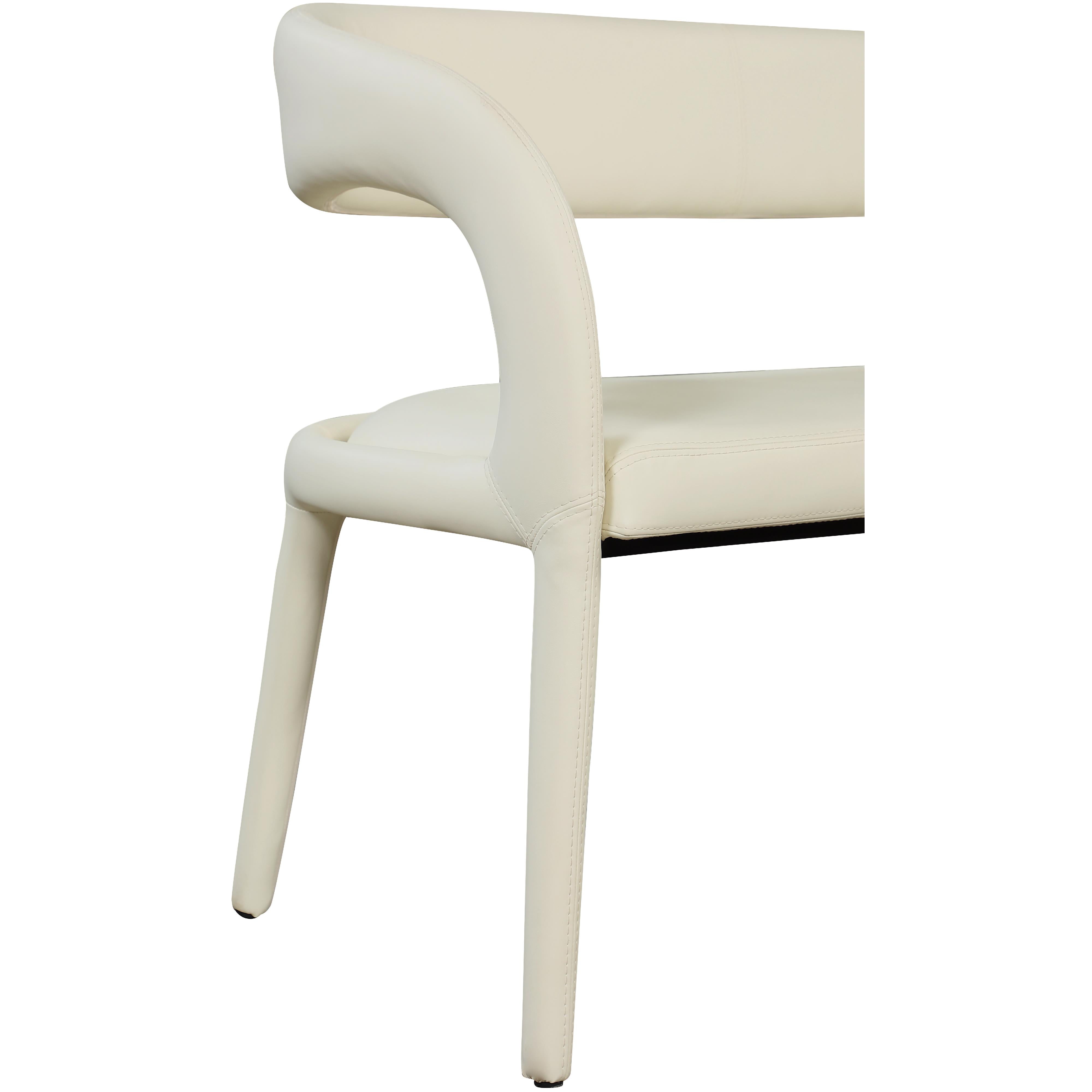 Meridian Sylvester Cream Vegan Leather Bench