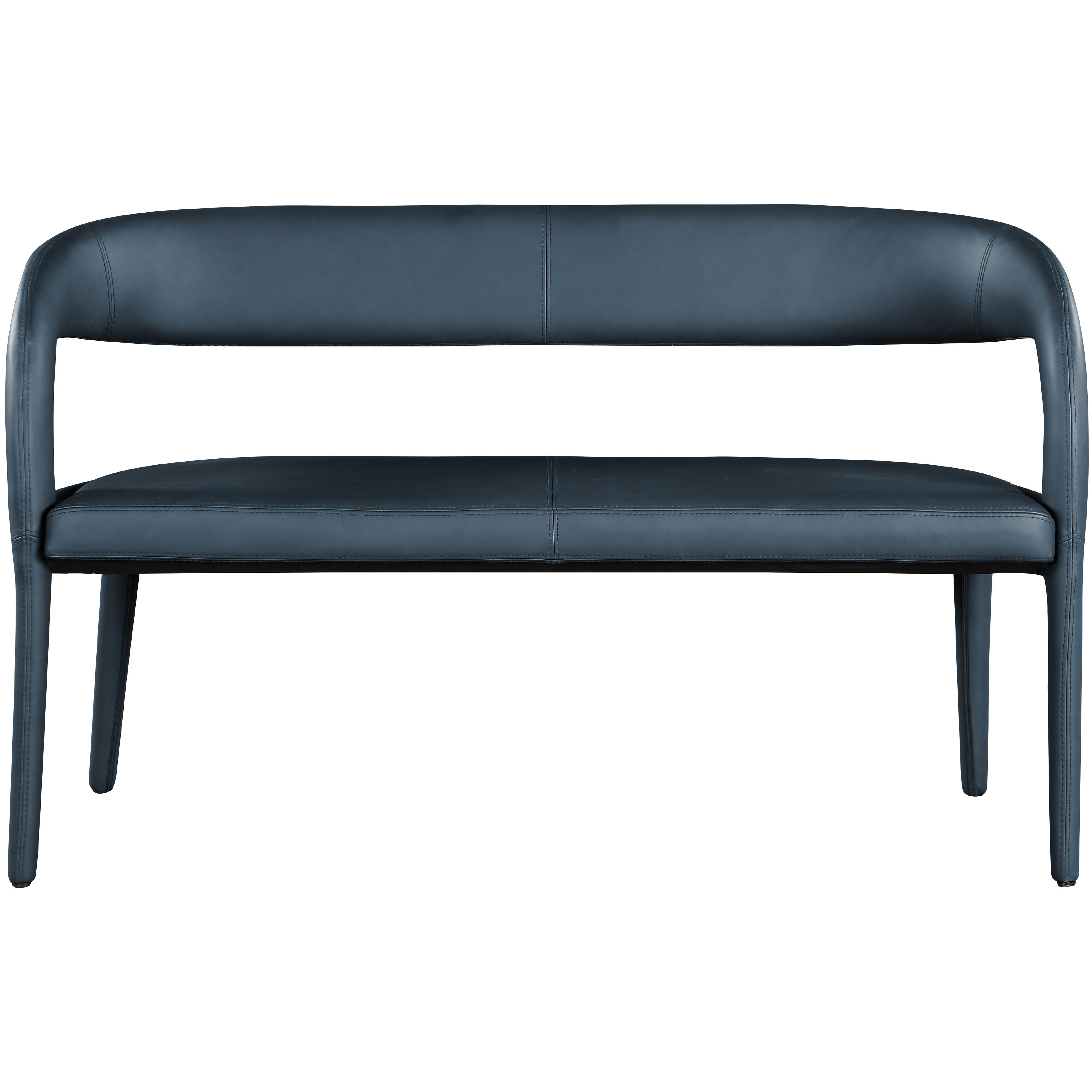 Meridian Sylvester Navy Vegan Leather Bench