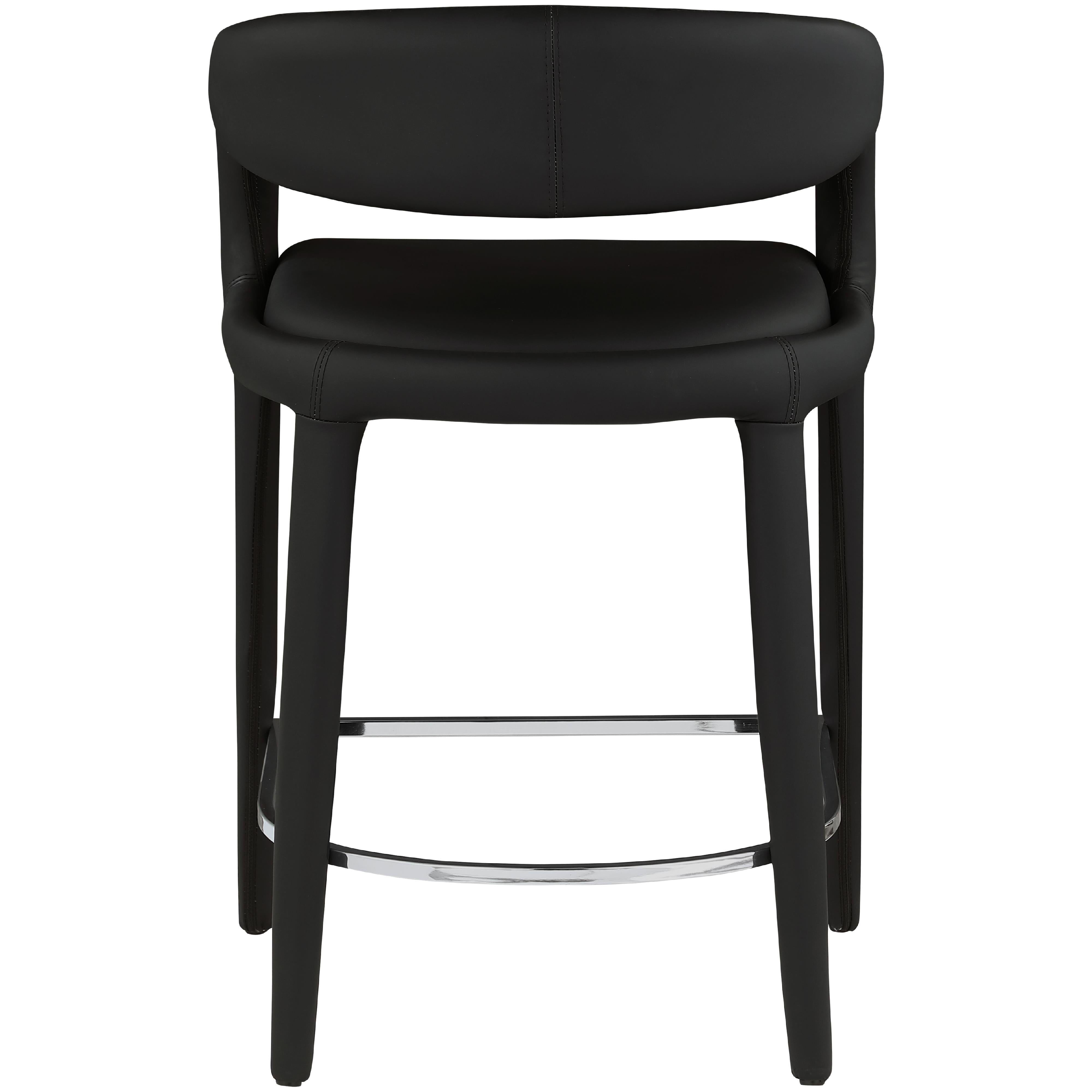 Meridian Sylvester Black Vegan Leather Stool