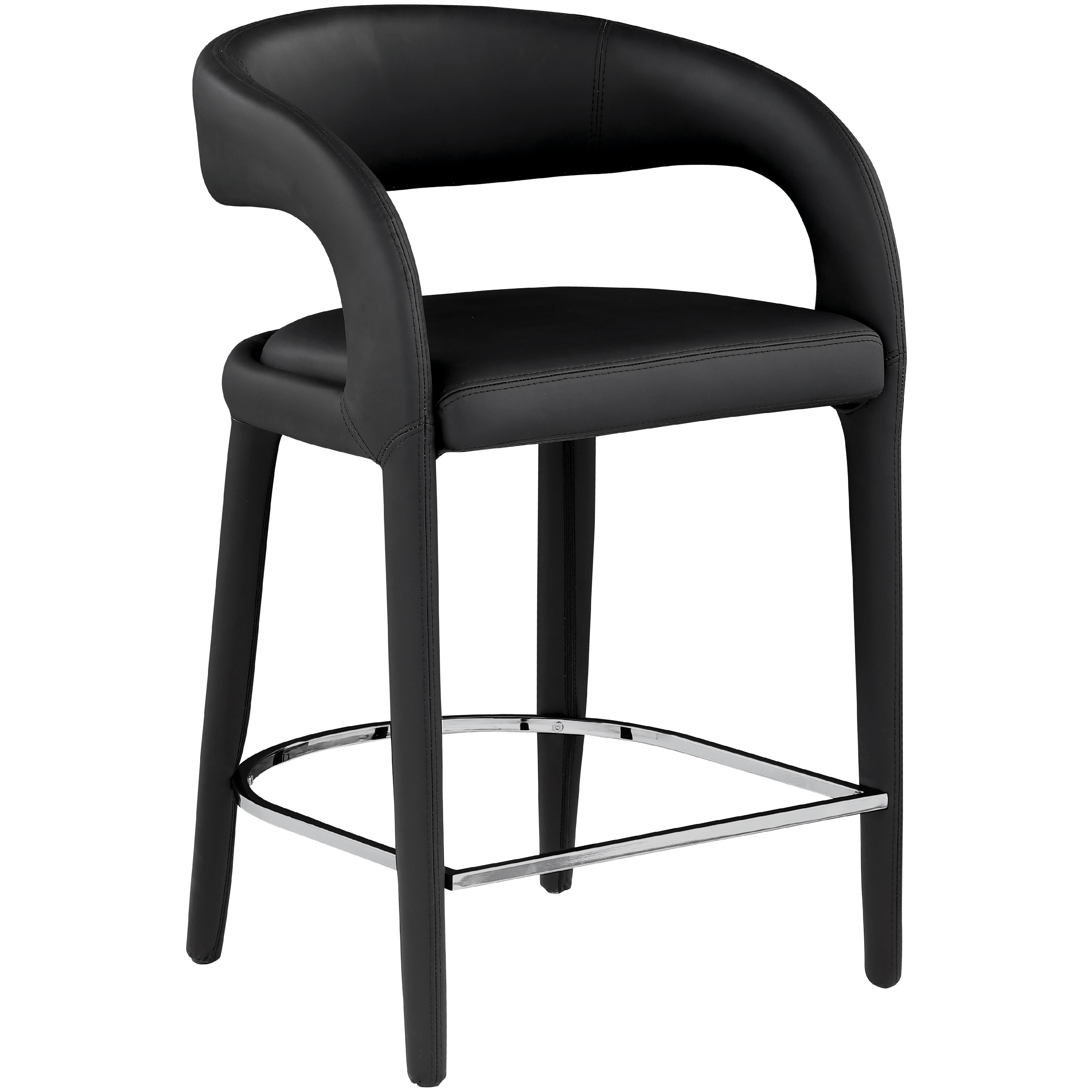 Meridian Sylvester Black Vegan Leather Stool