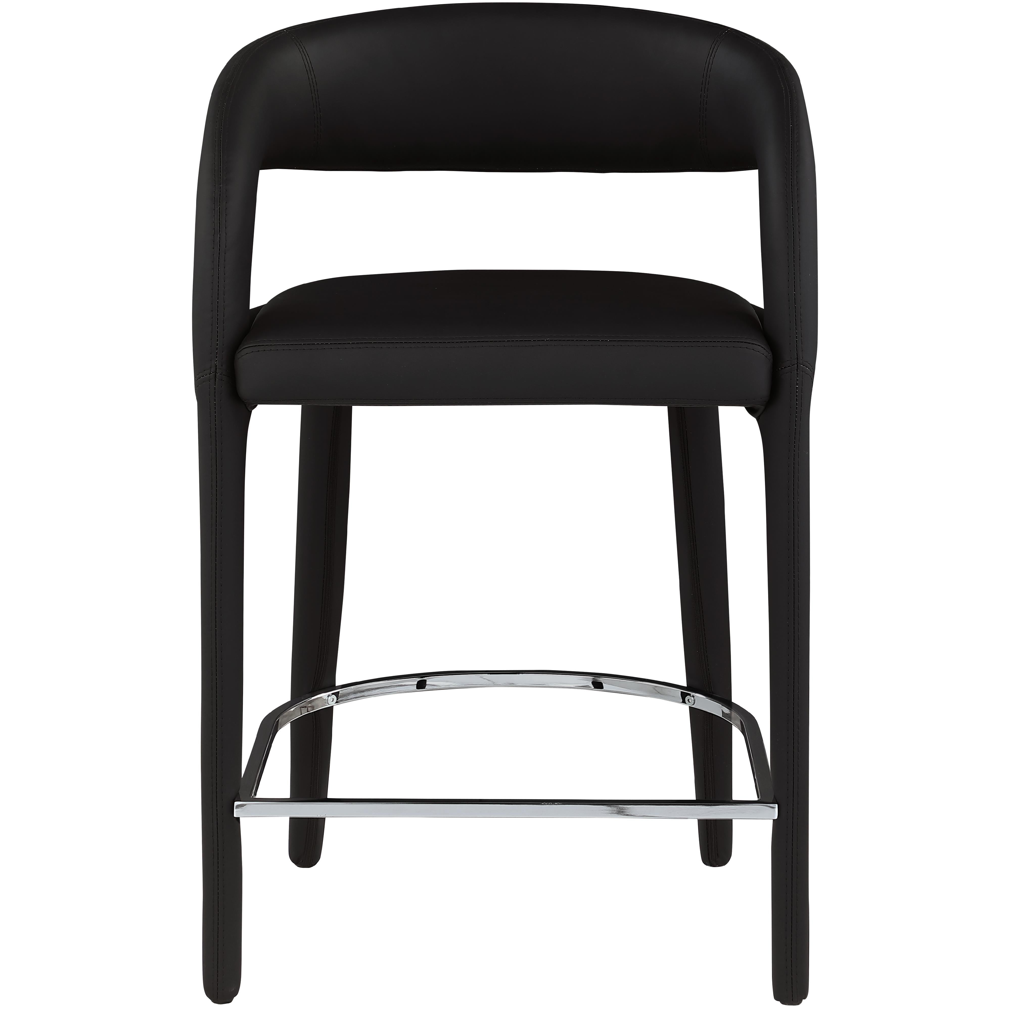 Meridian Sylvester Black Vegan Leather Stool