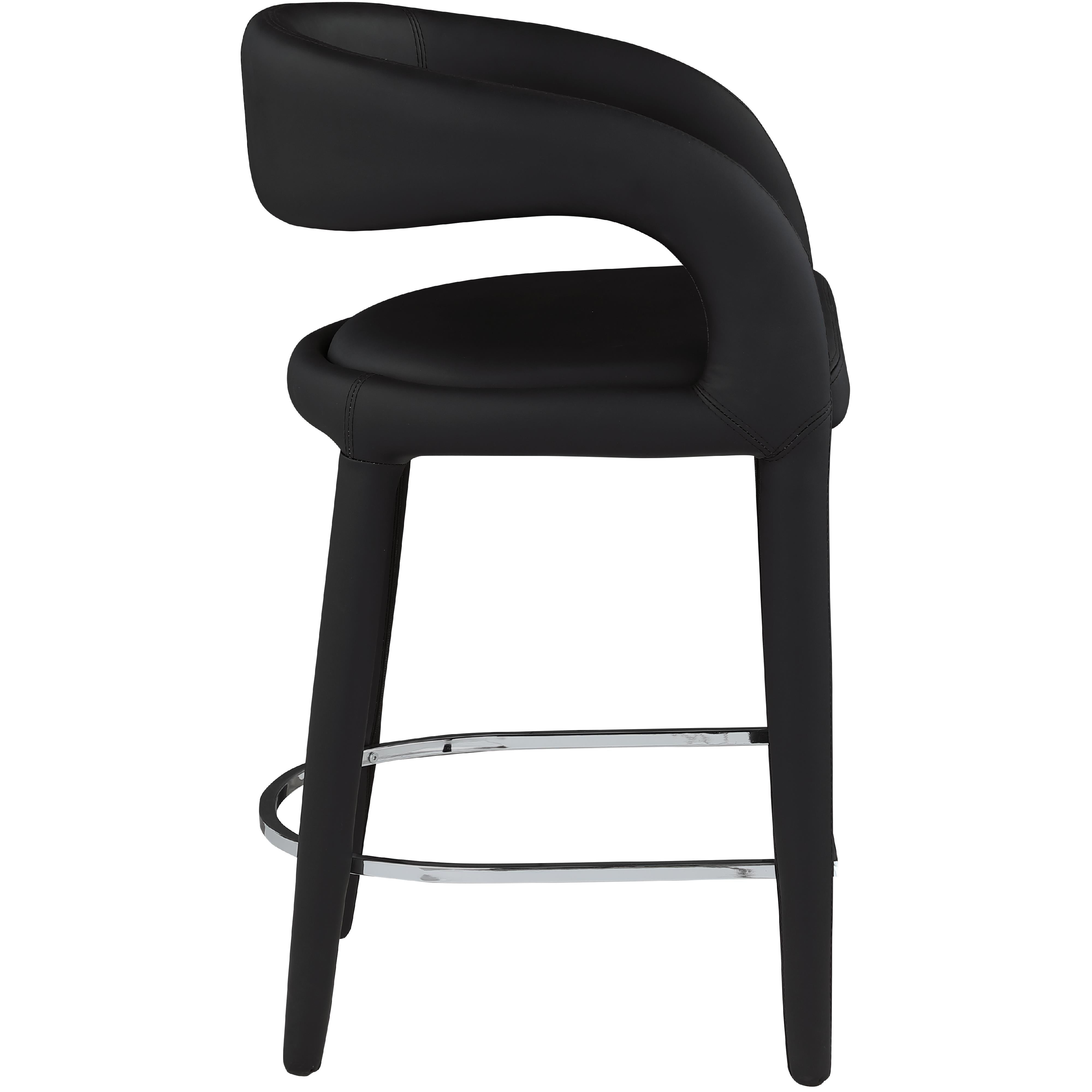 Meridian Sylvester Black Vegan Leather Stool