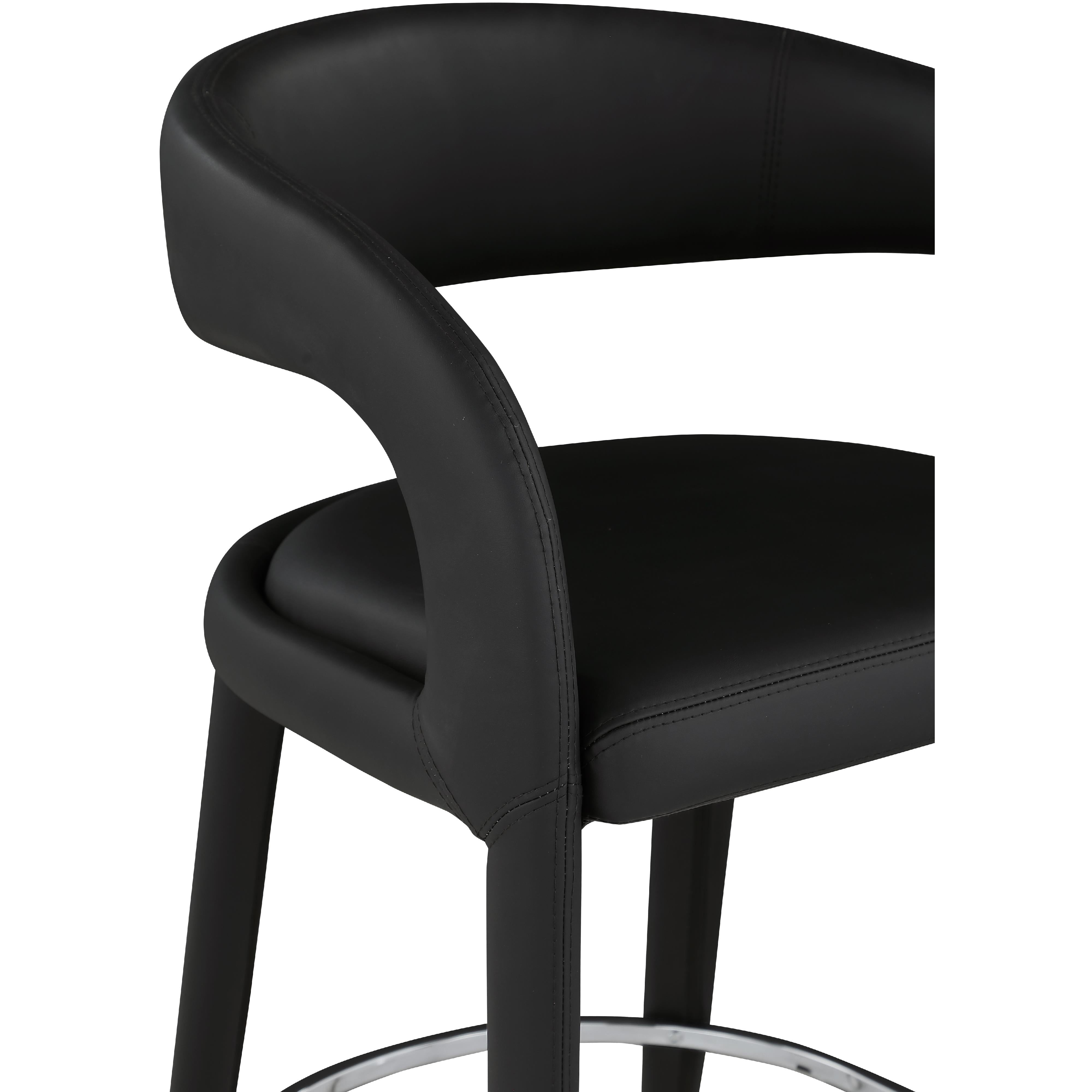 Meridian Sylvester Black Vegan Leather Stool