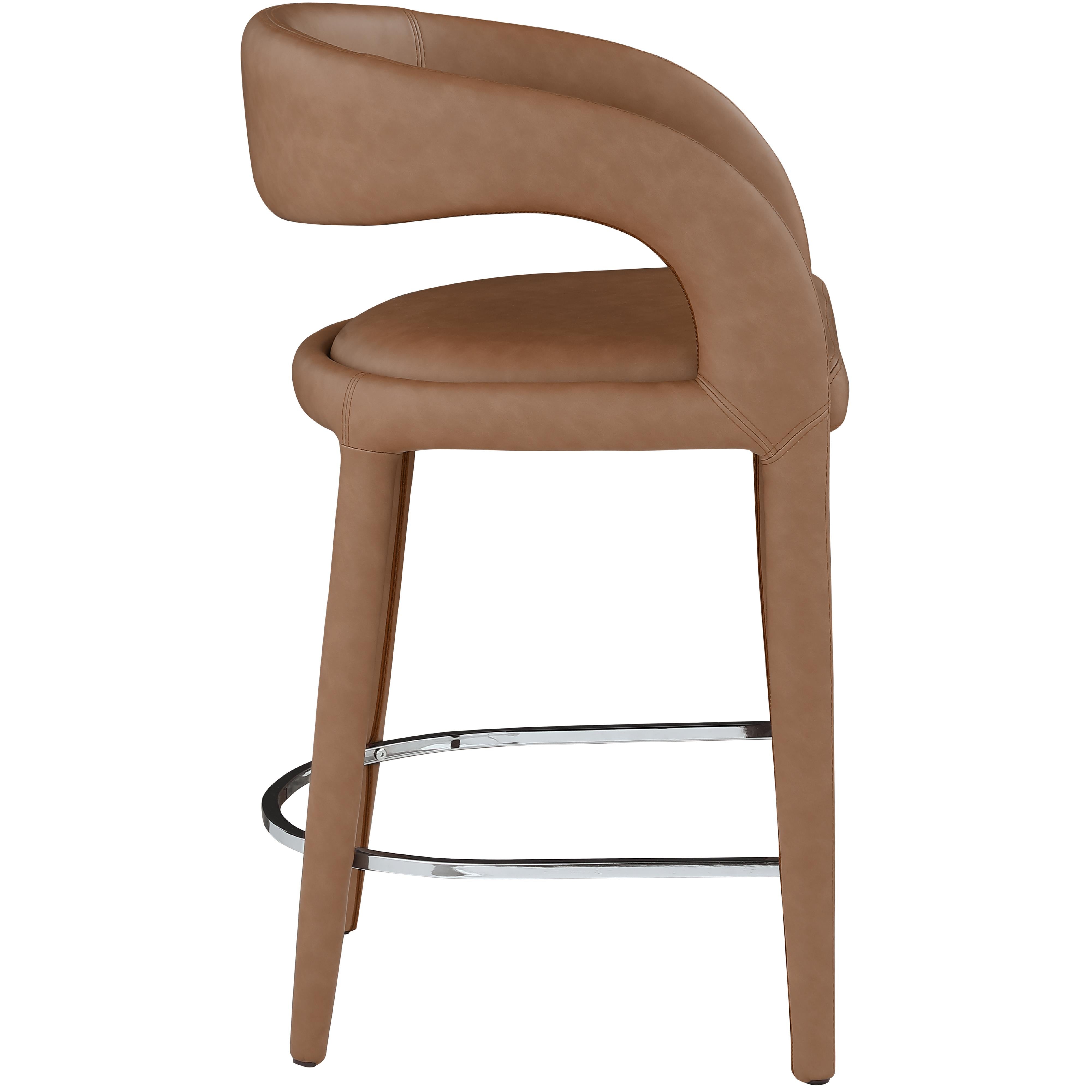 Meridian Sylvester Brown Vegan Leather Stool