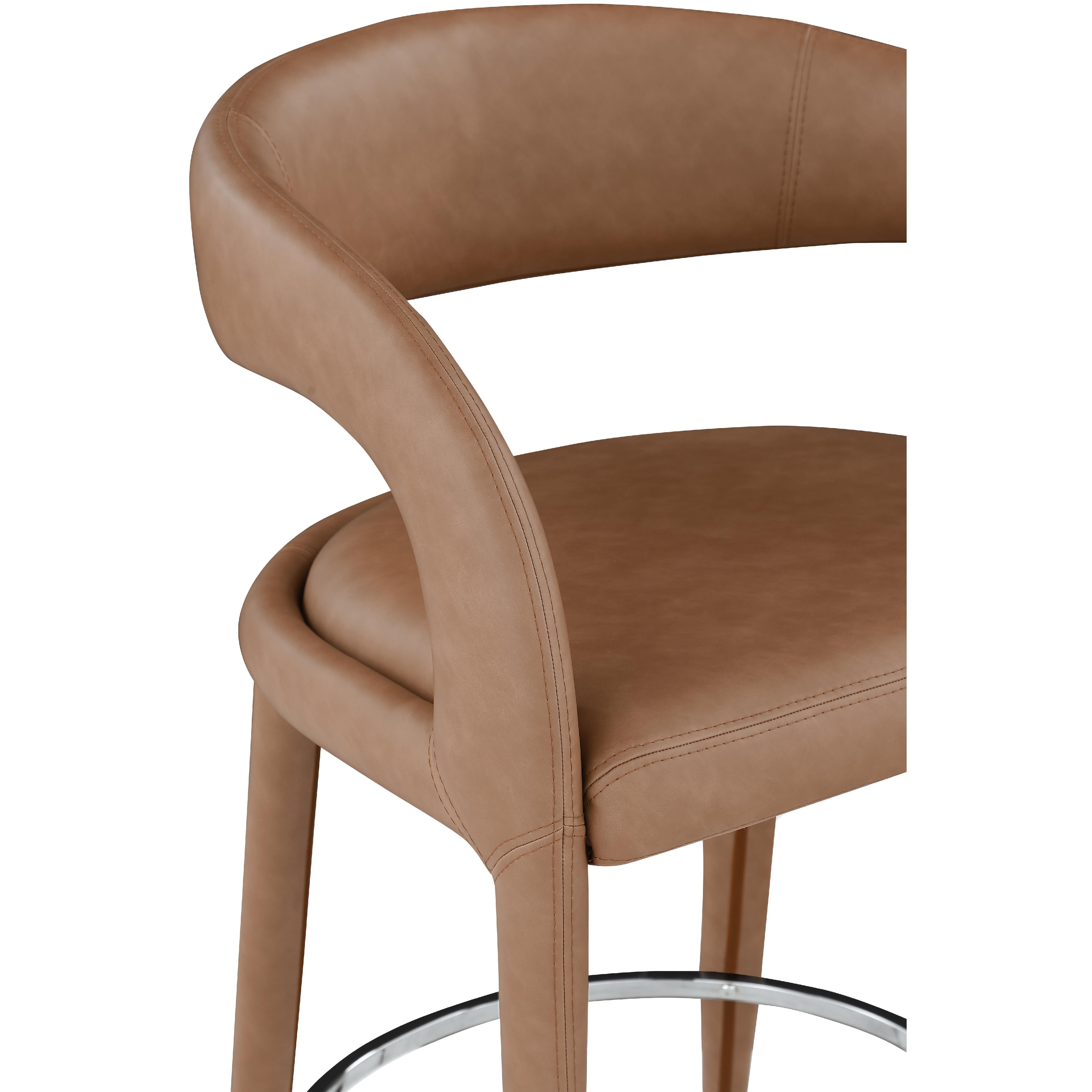 Meridian Sylvester Brown Vegan Leather Stool