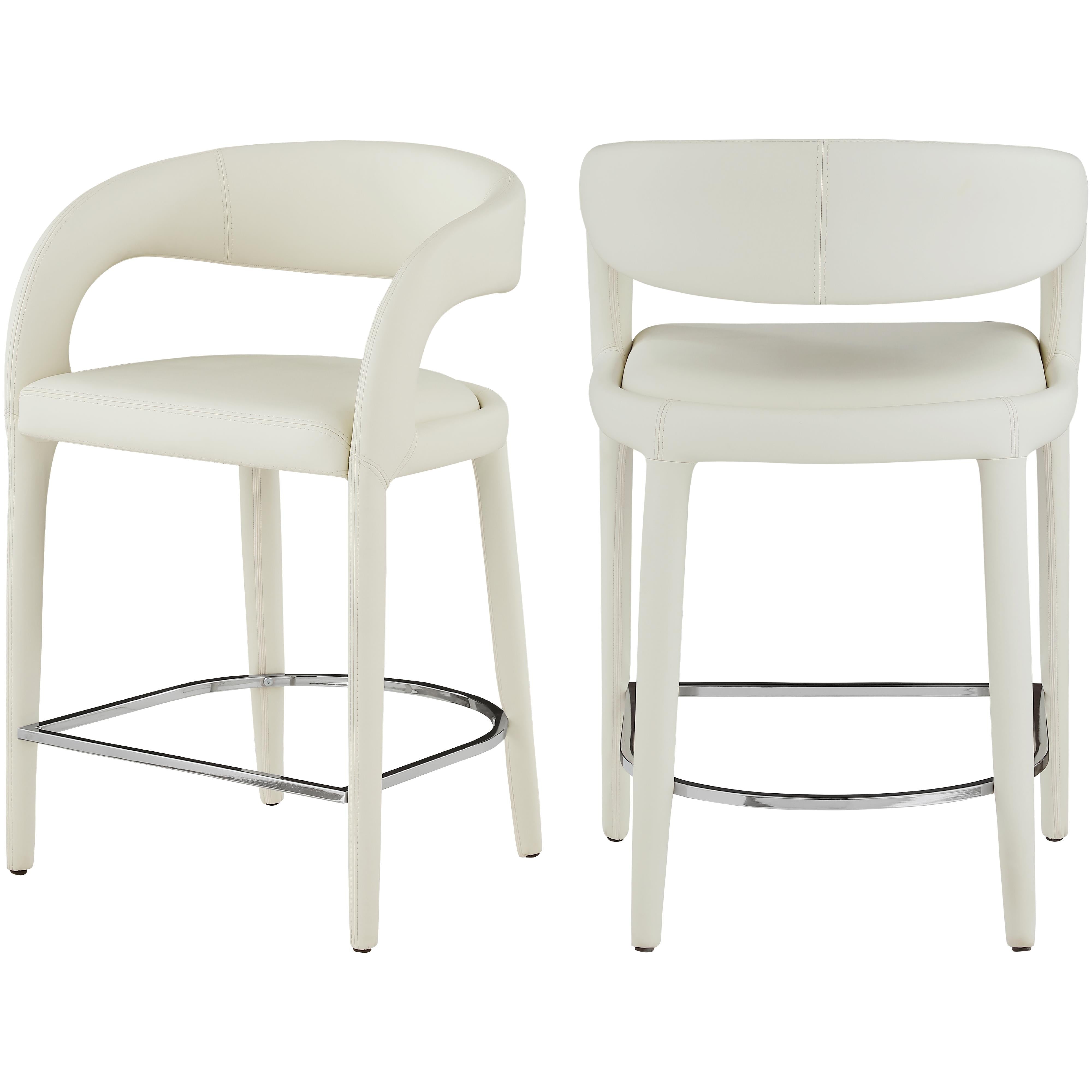 Meridian Sylvester Cream Vegan Leather Stool