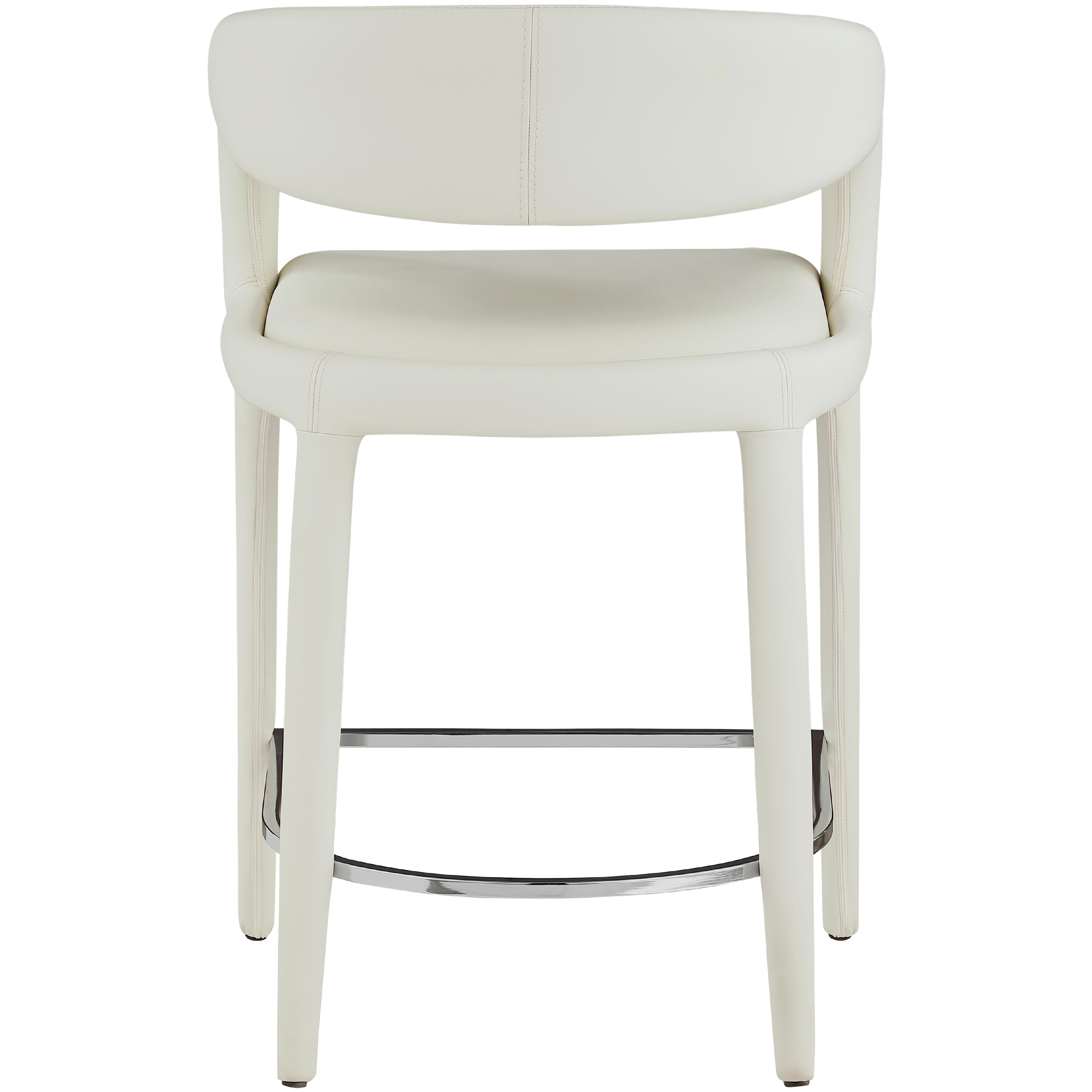 Meridian Sylvester Cream Vegan Leather Stool