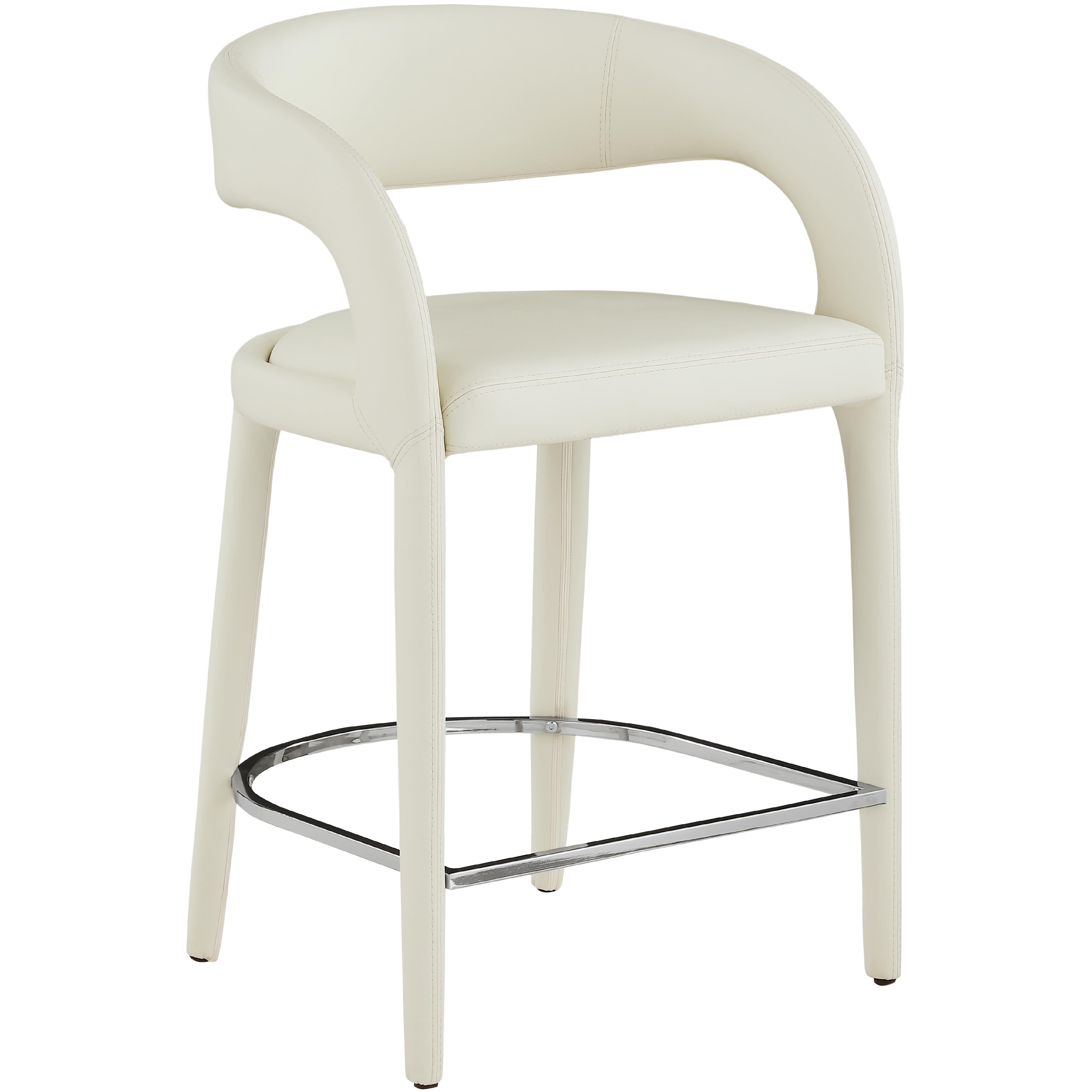 Meridian Sylvester Cream Vegan Leather Stool