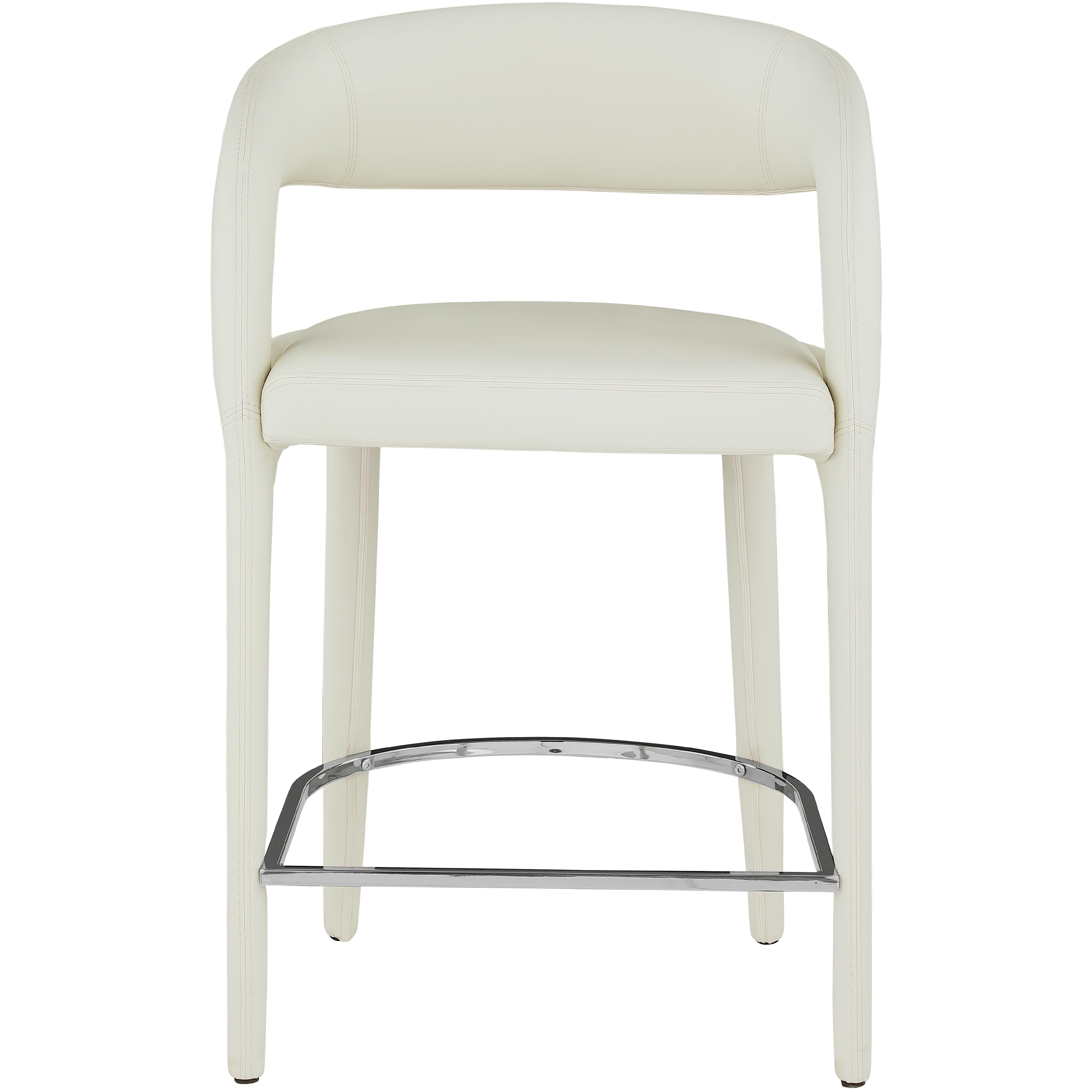 Meridian Sylvester Cream Vegan Leather Stool