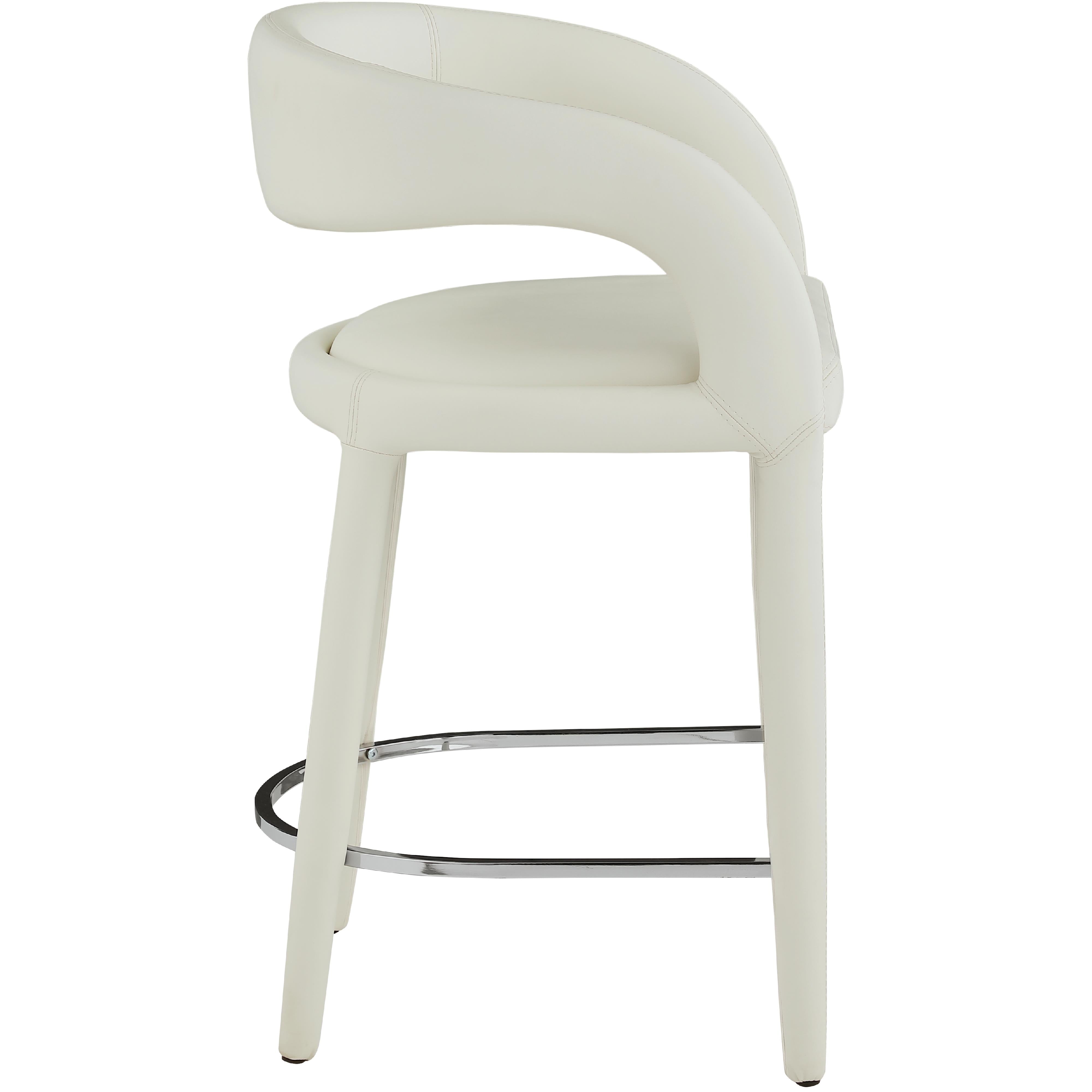 Meridian Sylvester Cream Vegan Leather Stool