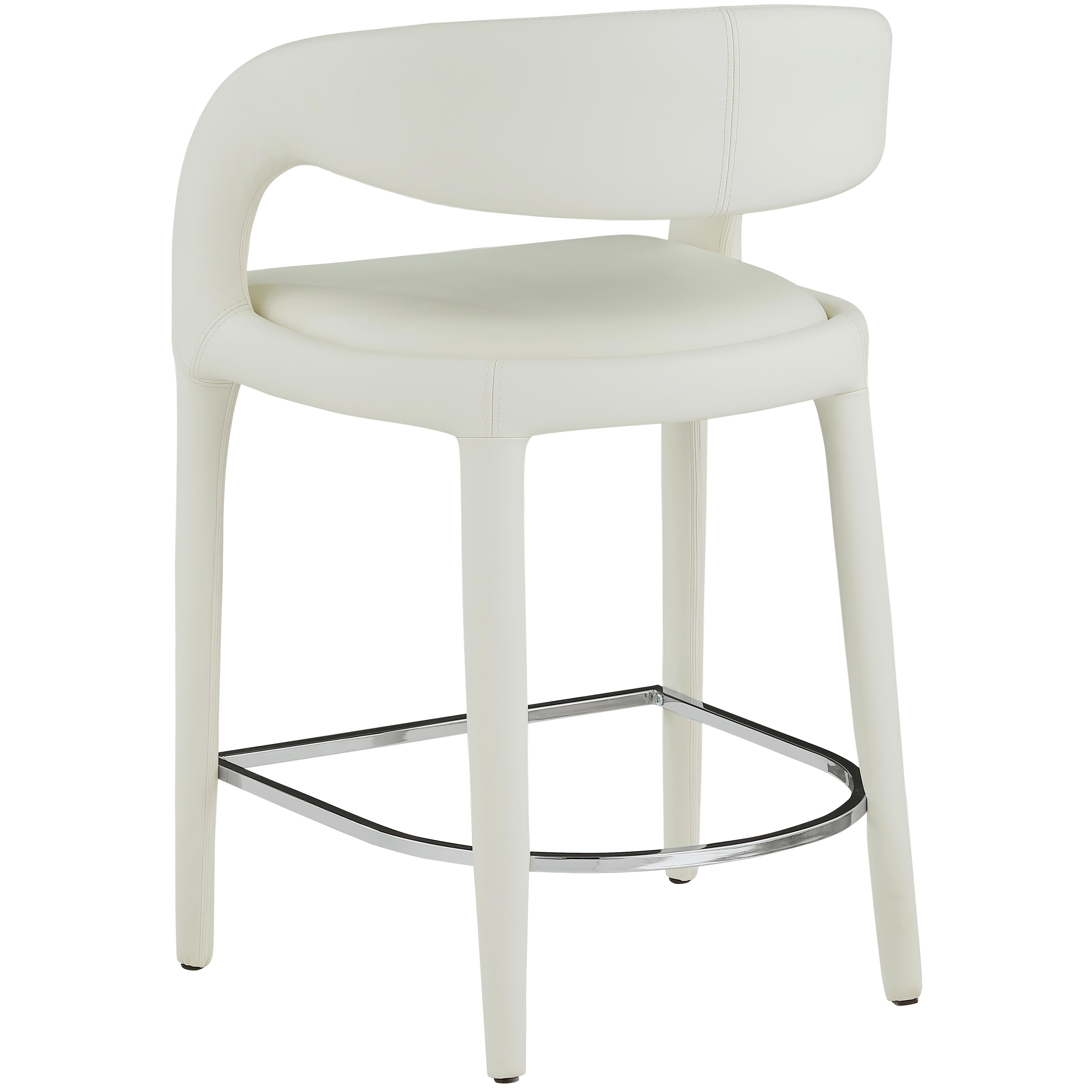 Meridian Sylvester Cream Vegan Leather Stool