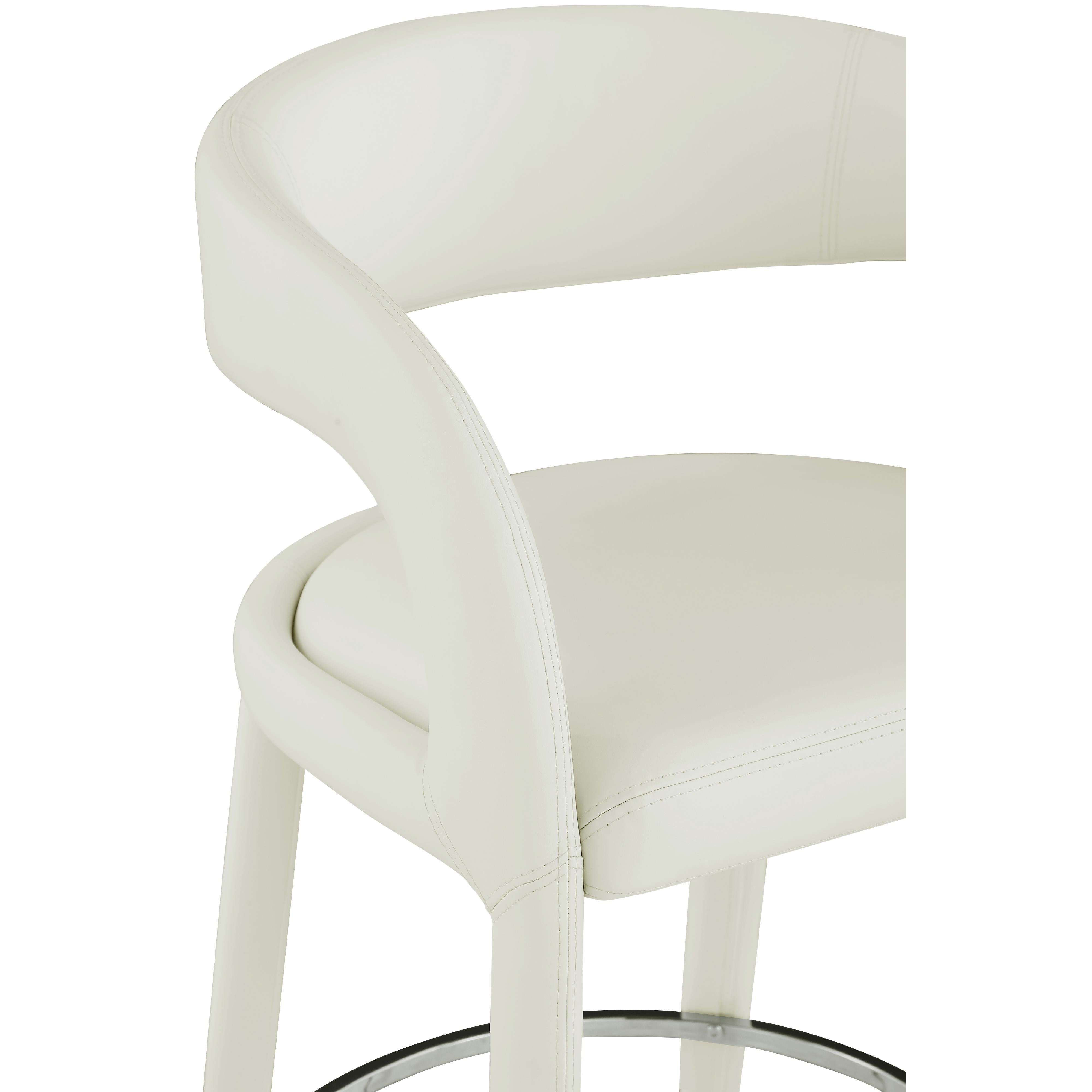 Meridian Sylvester Cream Vegan Leather Stool