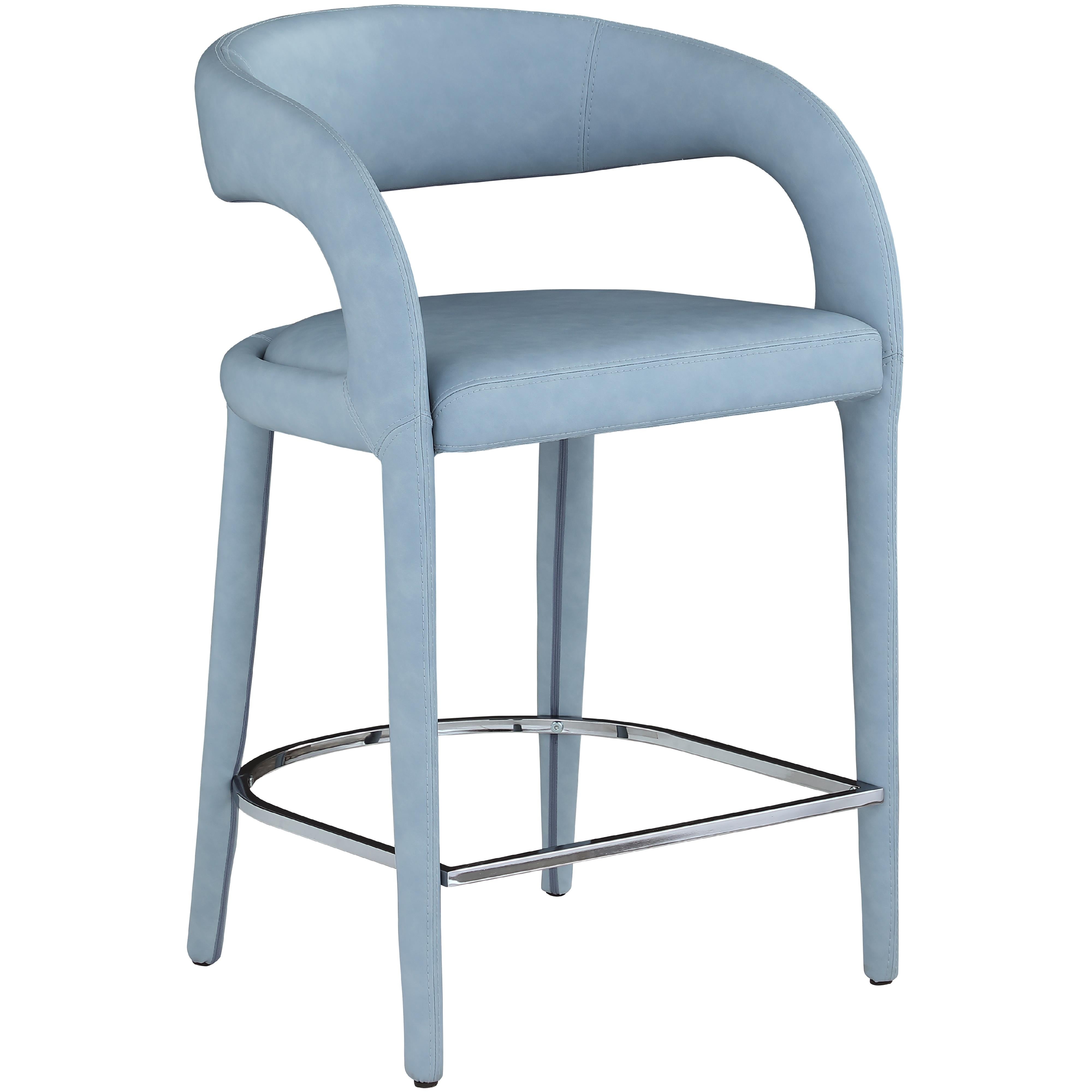 Meridian Sylvester Light Blue Vegan Leather Stool