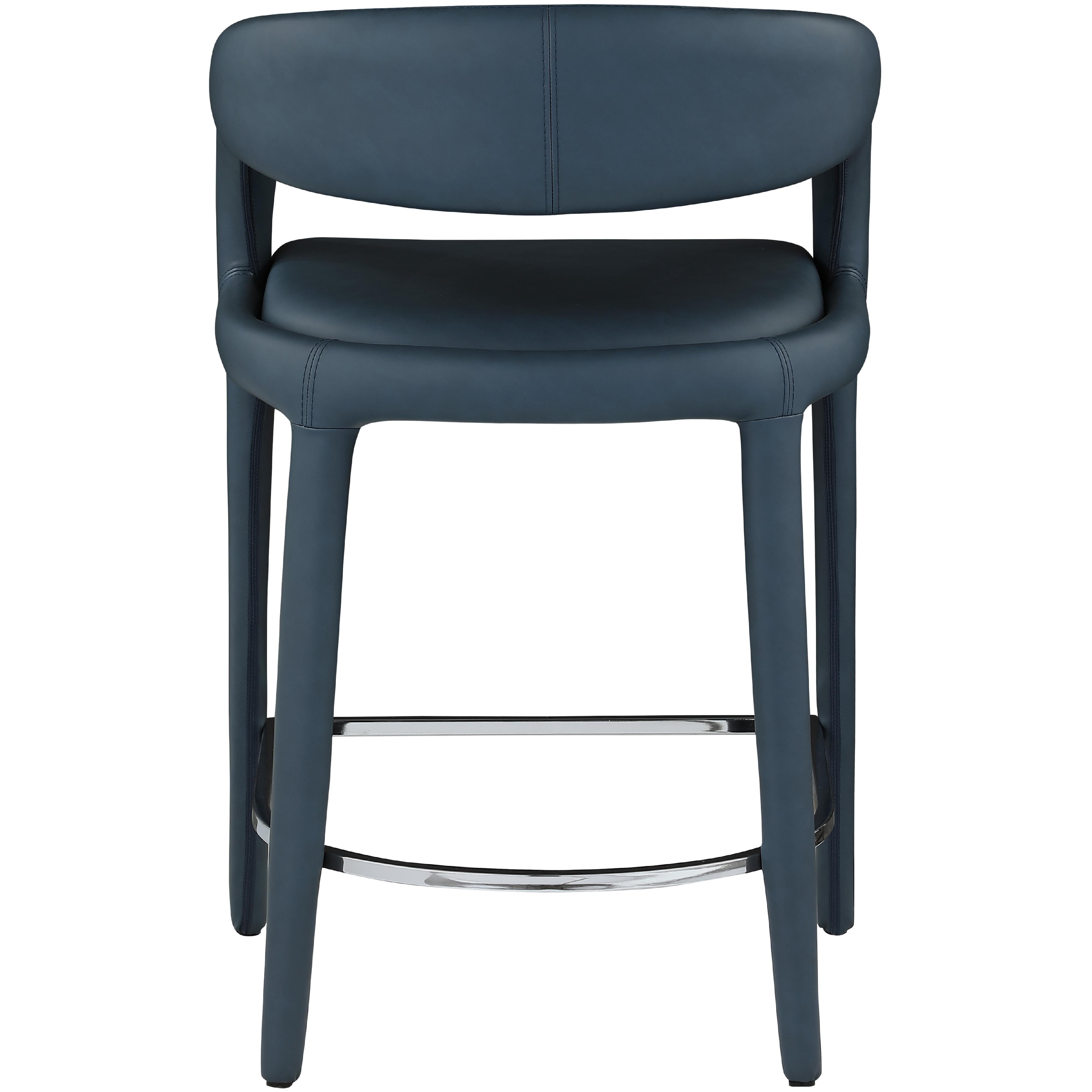 Meridian Sylvester Navy Vegan Leather Stool