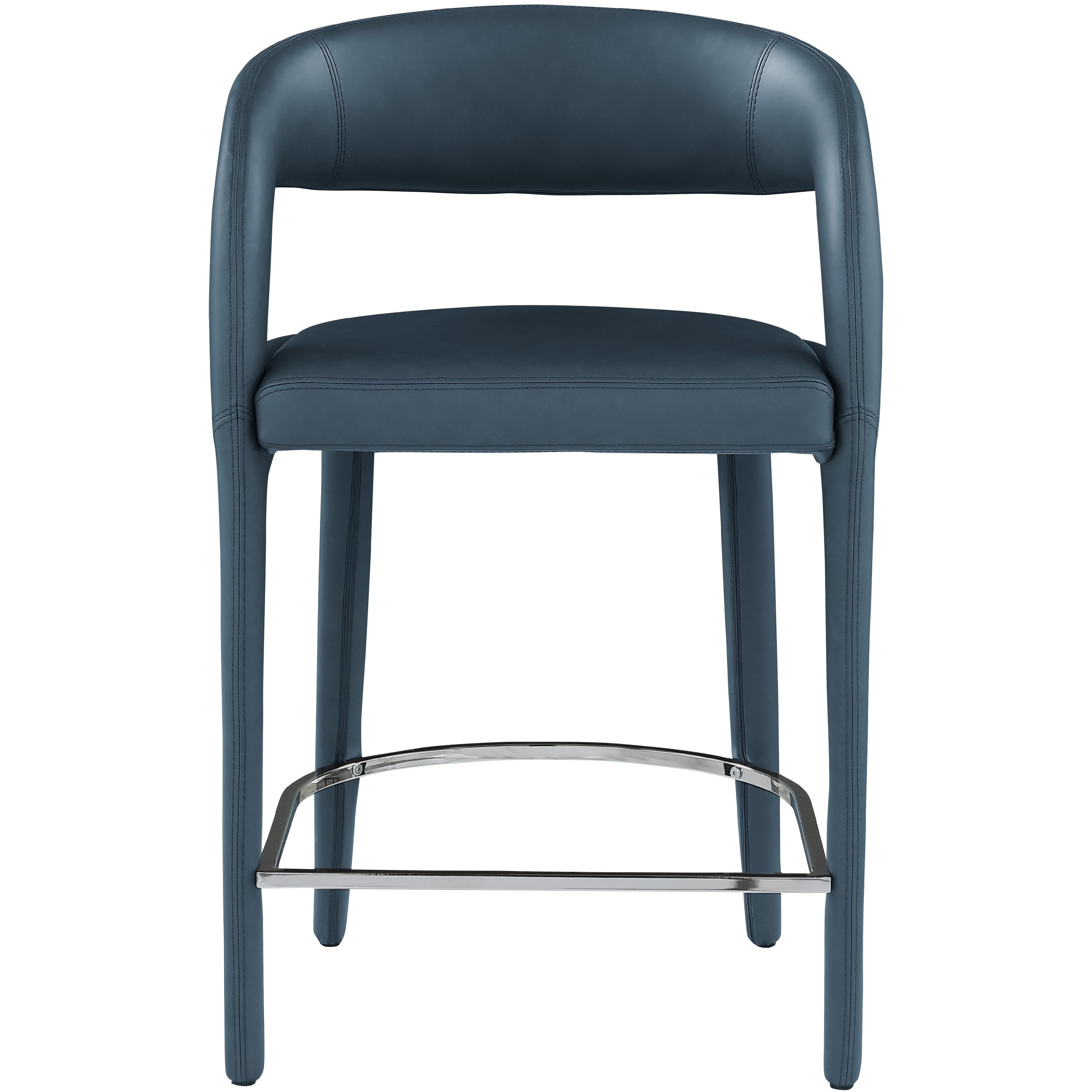 Meridian Sylvester Navy Vegan Leather Stool