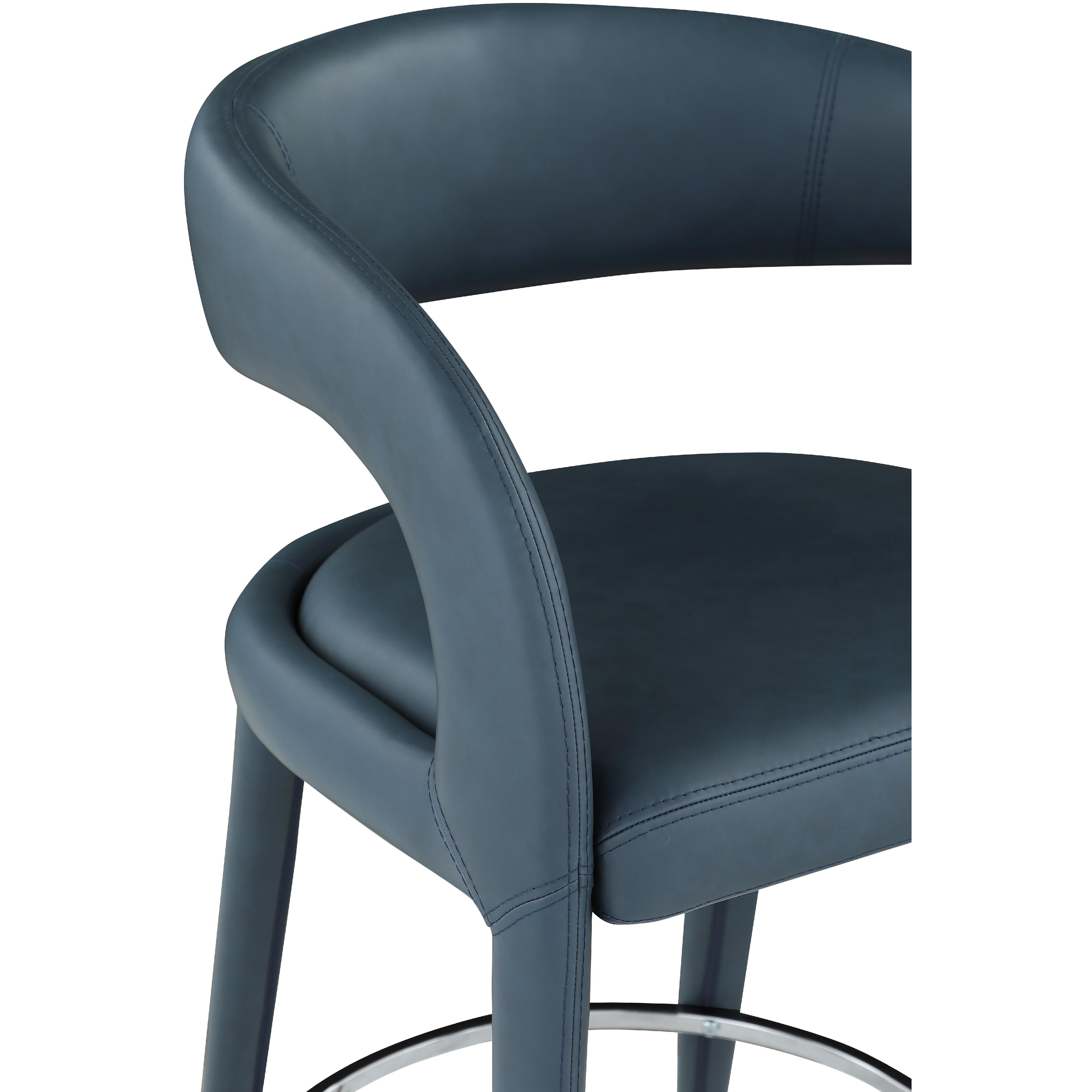 Meridian Sylvester Navy Vegan Leather Stool