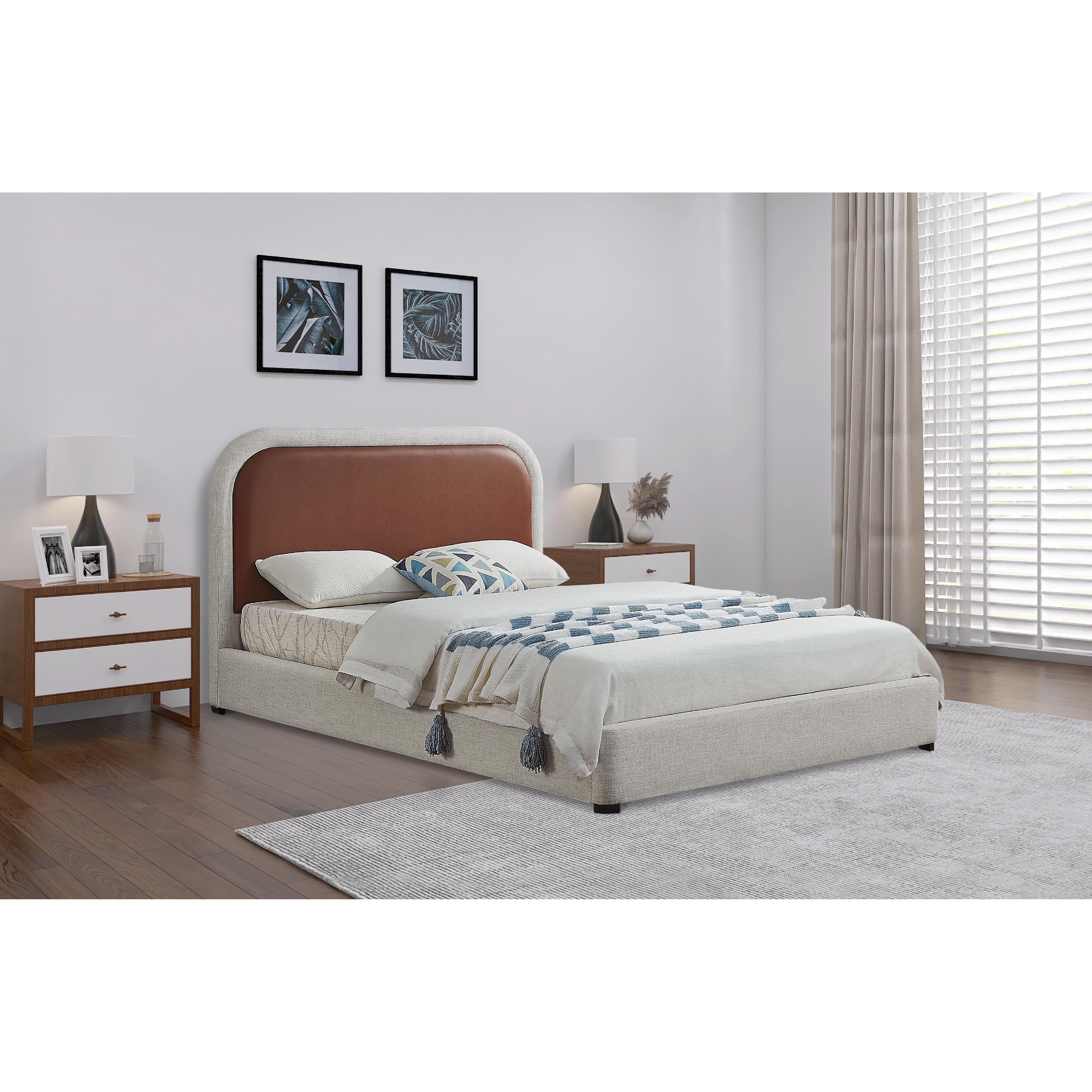 Meridian Blake Brown Vegan Leather King Bed