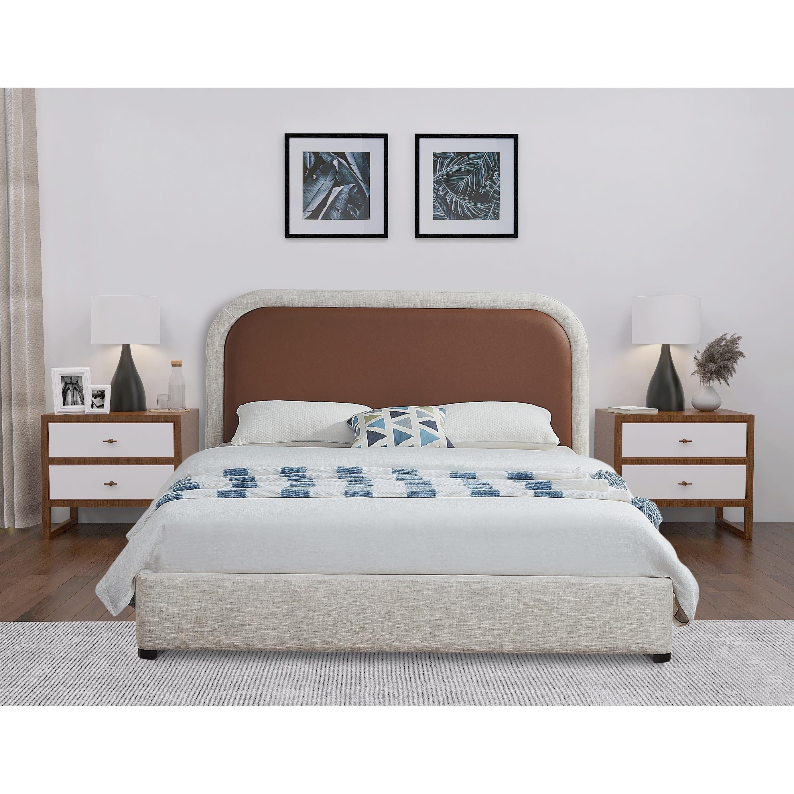 Meridian Blake Brown Vegan Leather King Bed