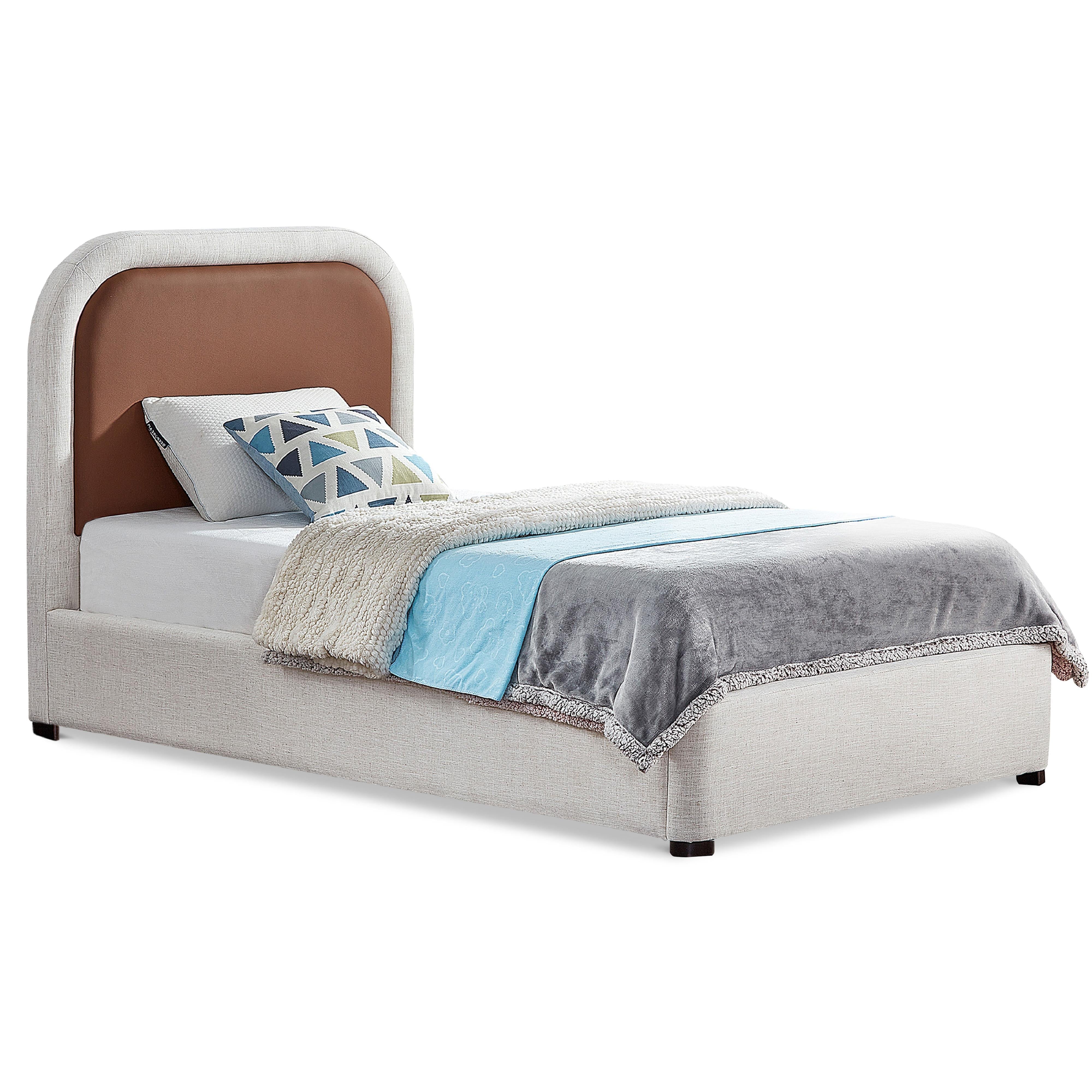 Meridian Blake Brown Vegan Leather Twin Bed