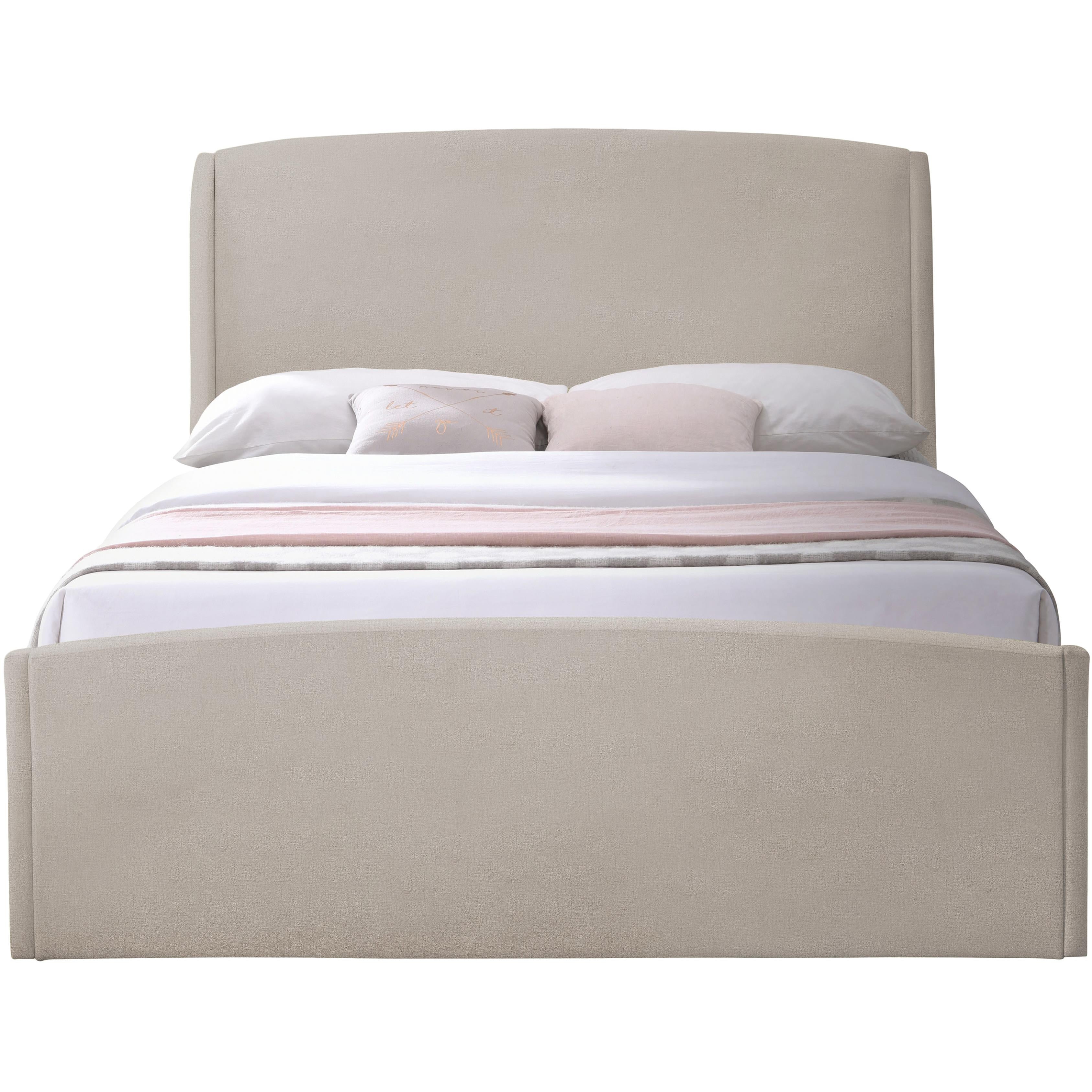 Meridian Tess Beige Velvet King Bed (3 Boxes)