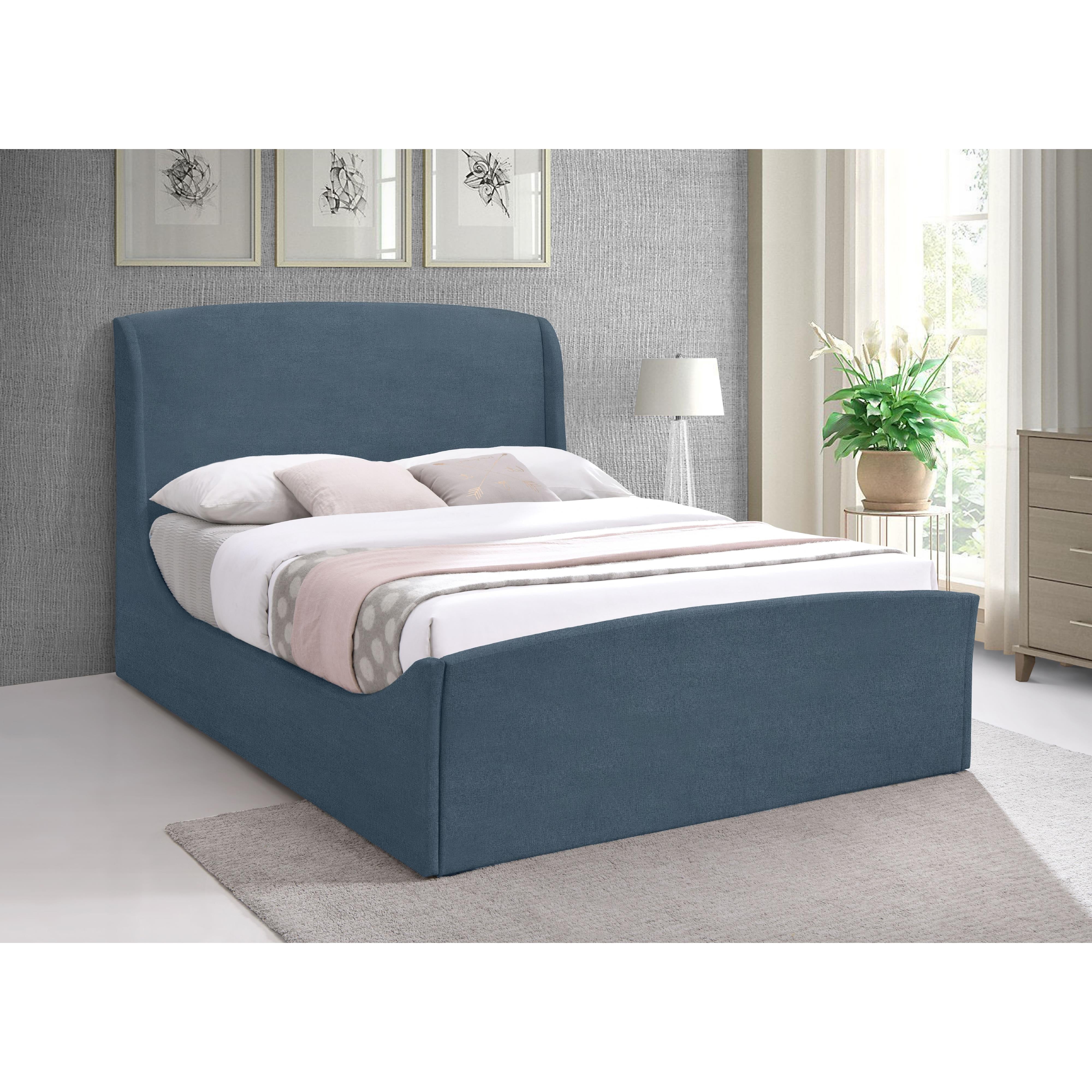 Meridian Tess Blue Velvet King Bed (3 Boxes)