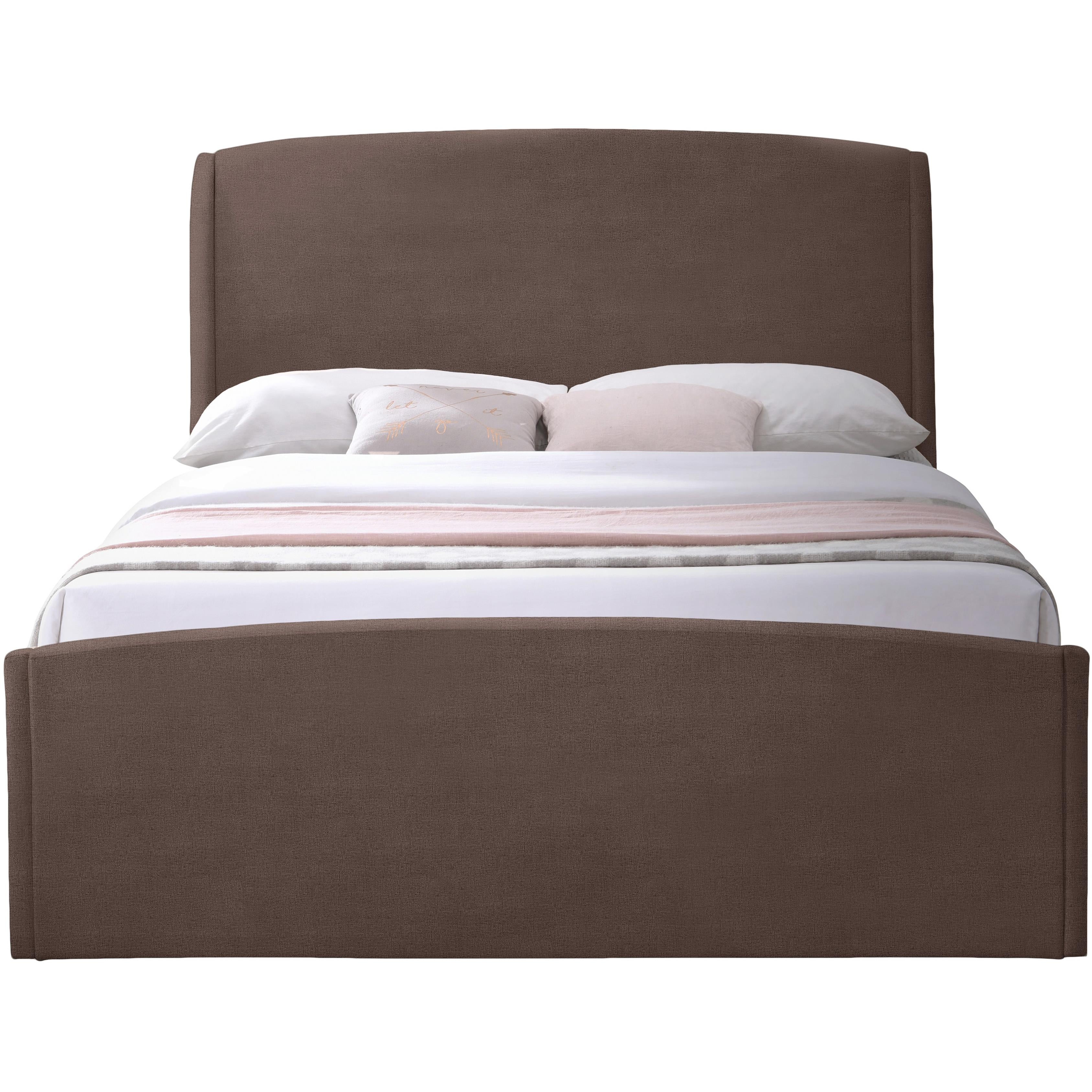 Meridian Tess Brown Velvet King Bed (3 Boxes)