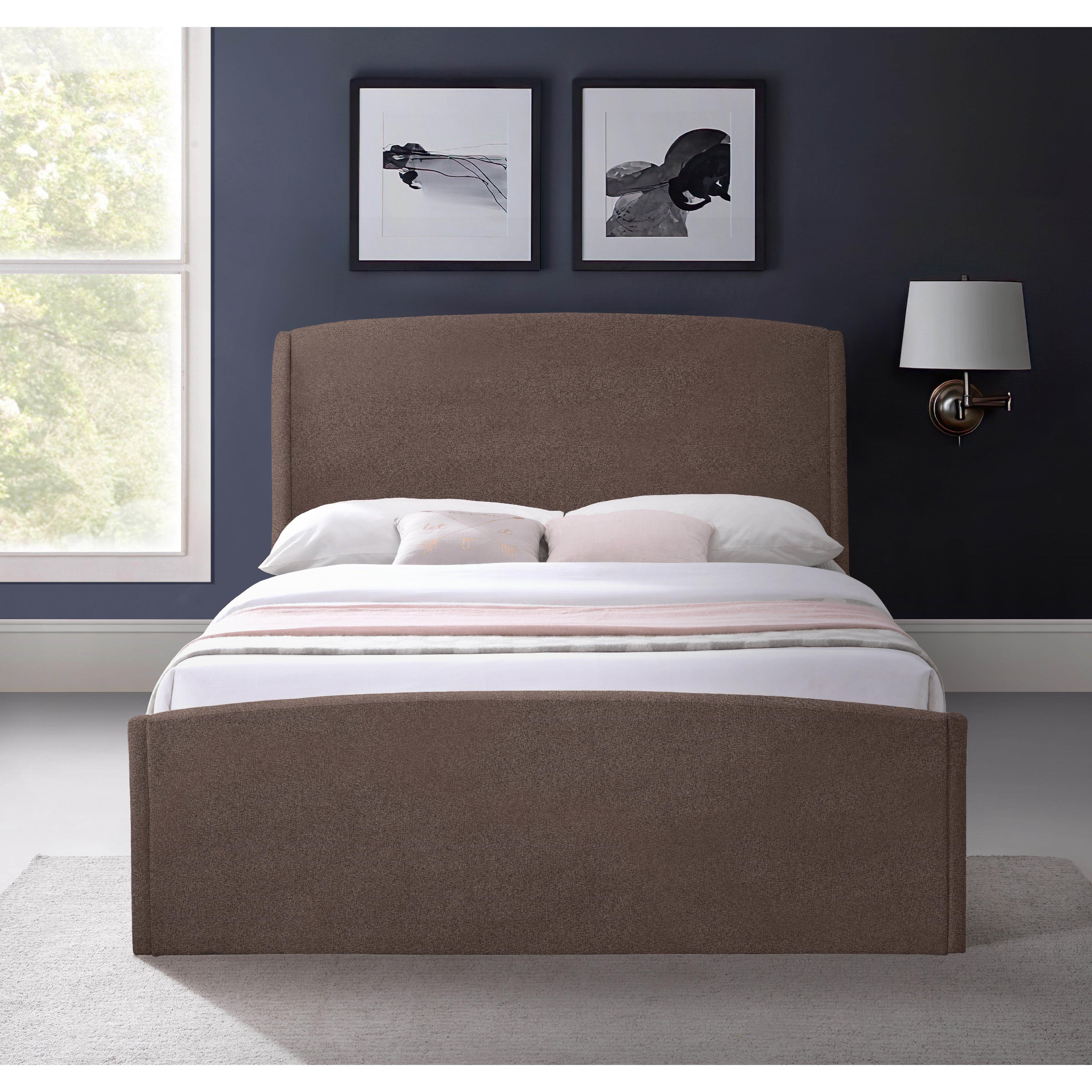 Meridian Tess Brown Velvet King Bed (3 Boxes)