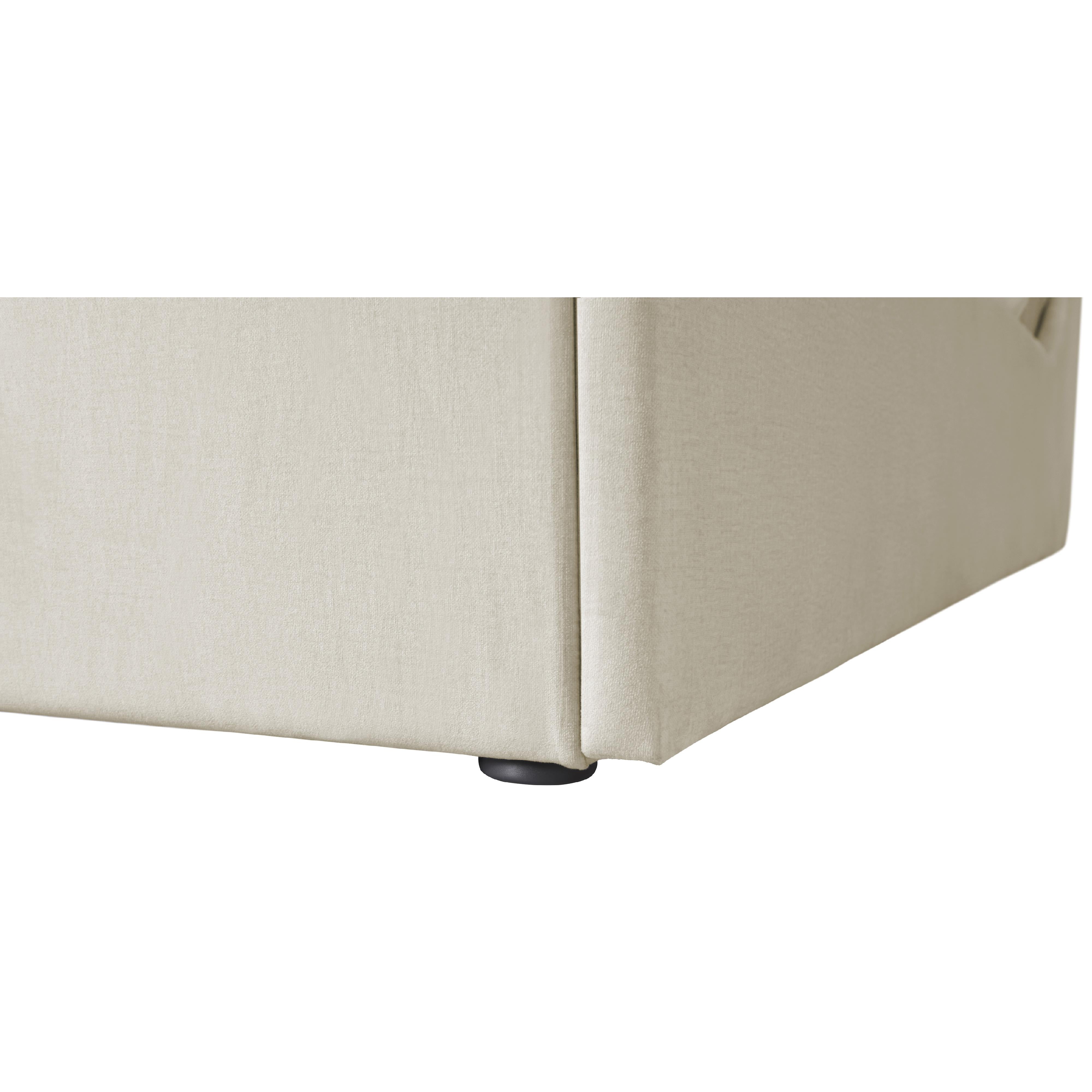 Meridian Tess Cream Velvet Queen Bed (3 Boxes)