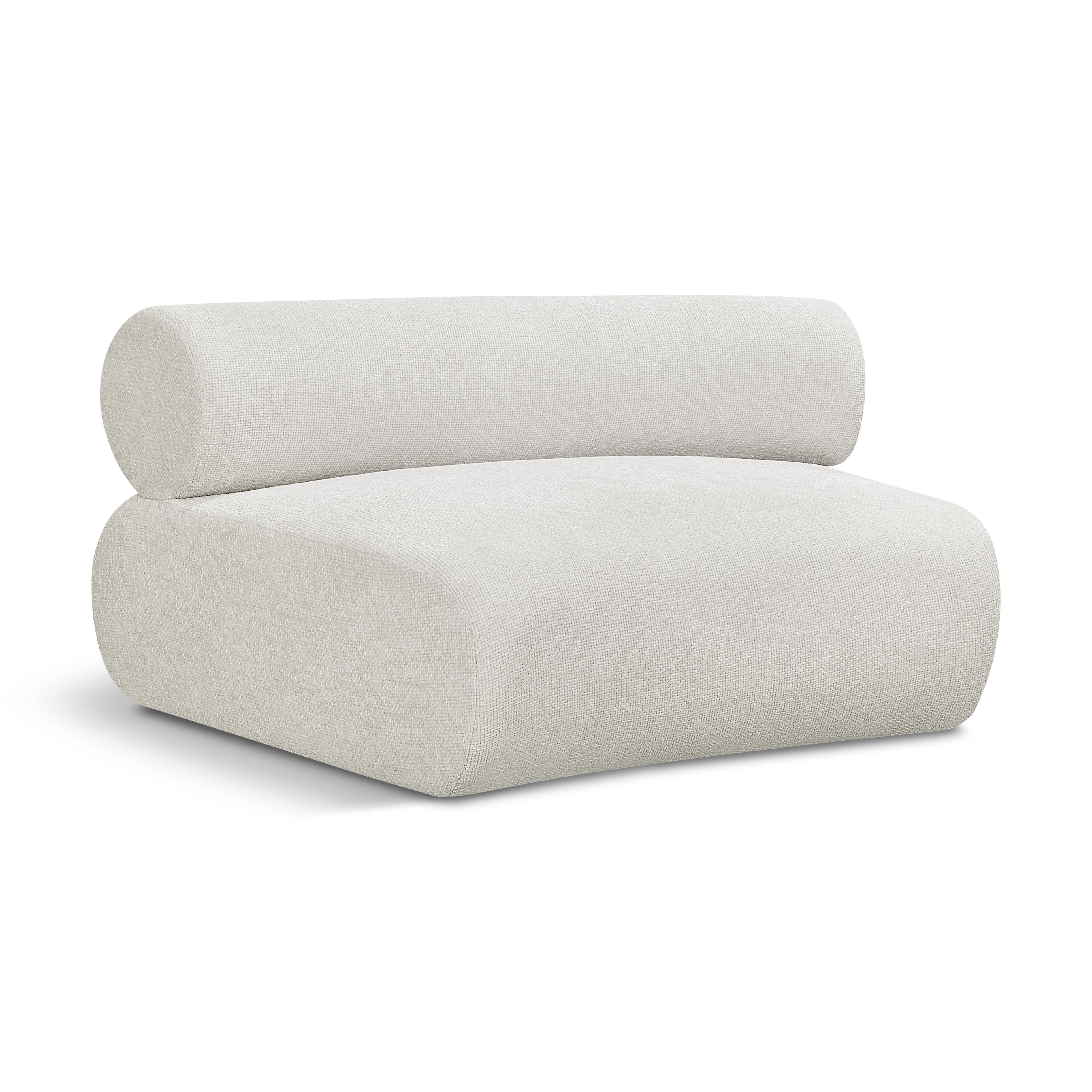 Meridian Bale Cream Chenille Fabric Modular Chair