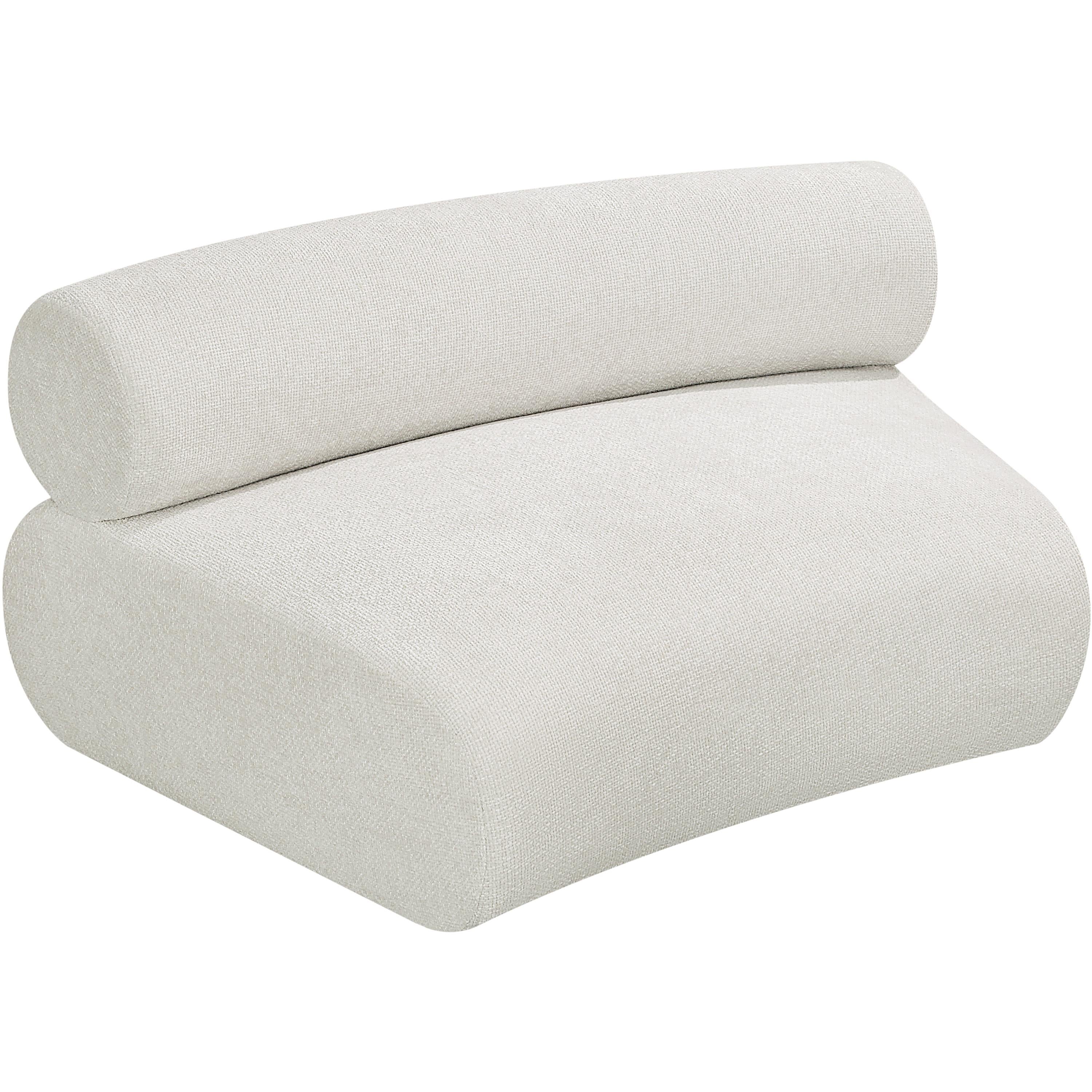 Meridian Bale Cream Chenille Fabric Modular Chair