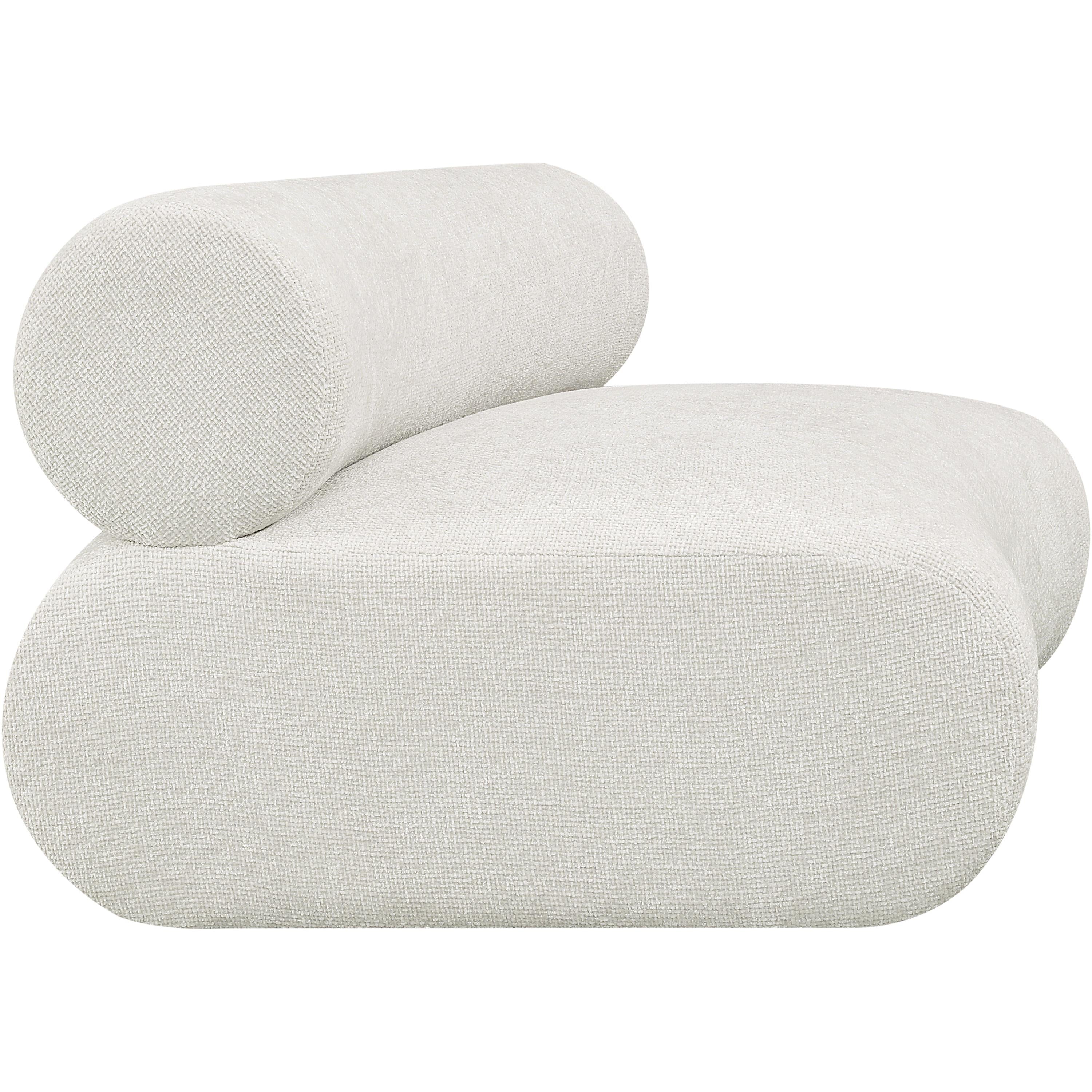 Meridian Bale Cream Chenille Fabric Modular Chair