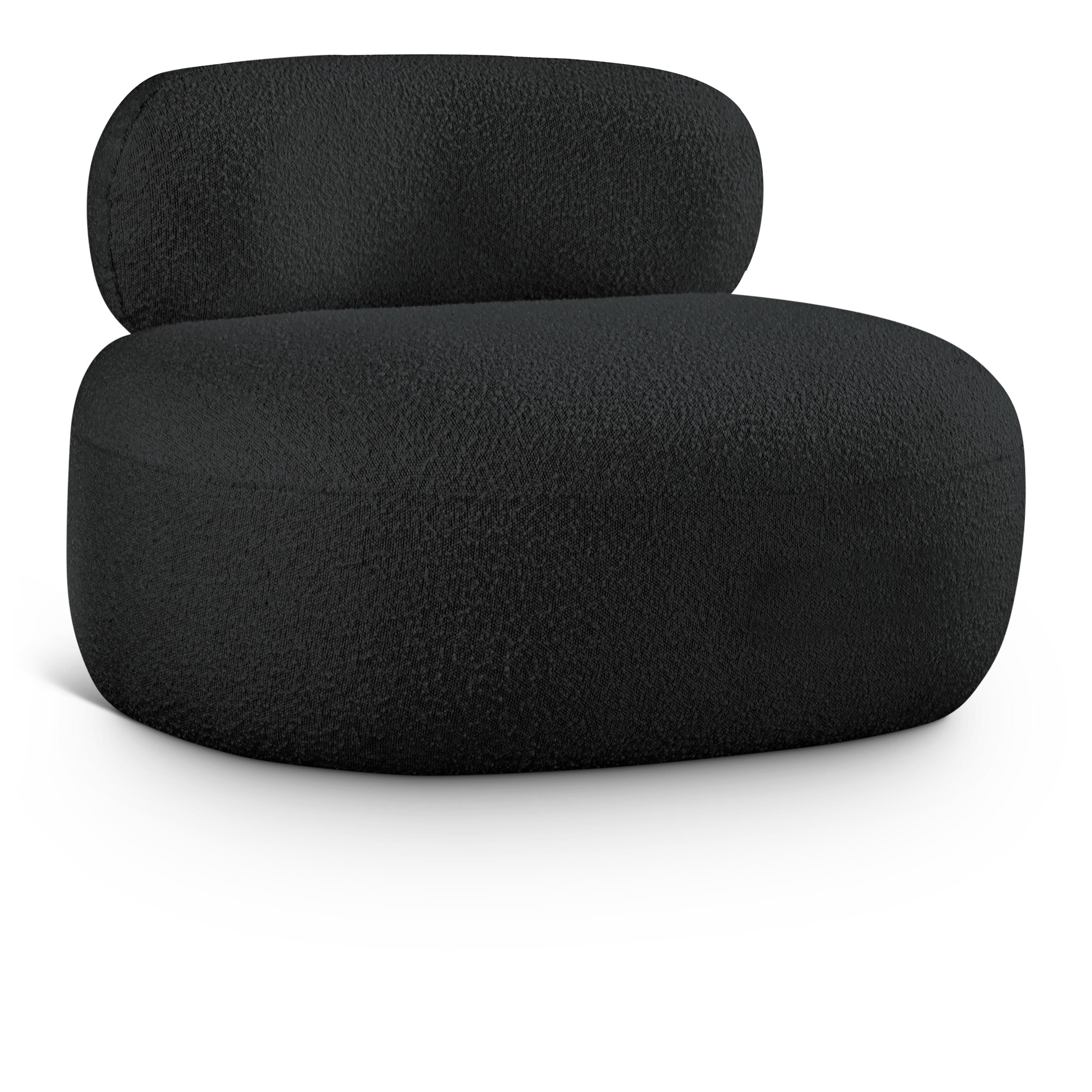 Meridian Venti Black Boucle Fabric Chair